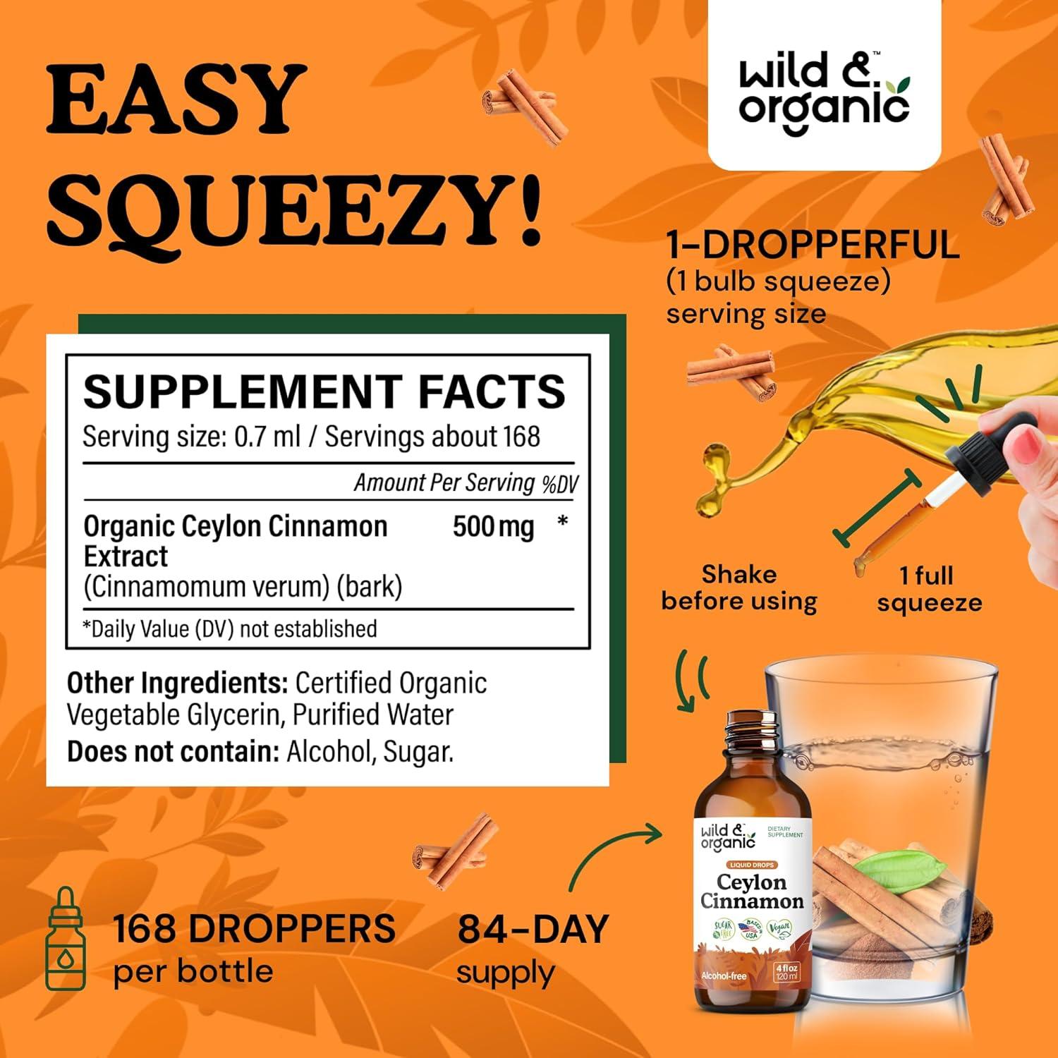 Tintura de Canela de Ceilán Silvestre 500 mg - 118 ml Vegana