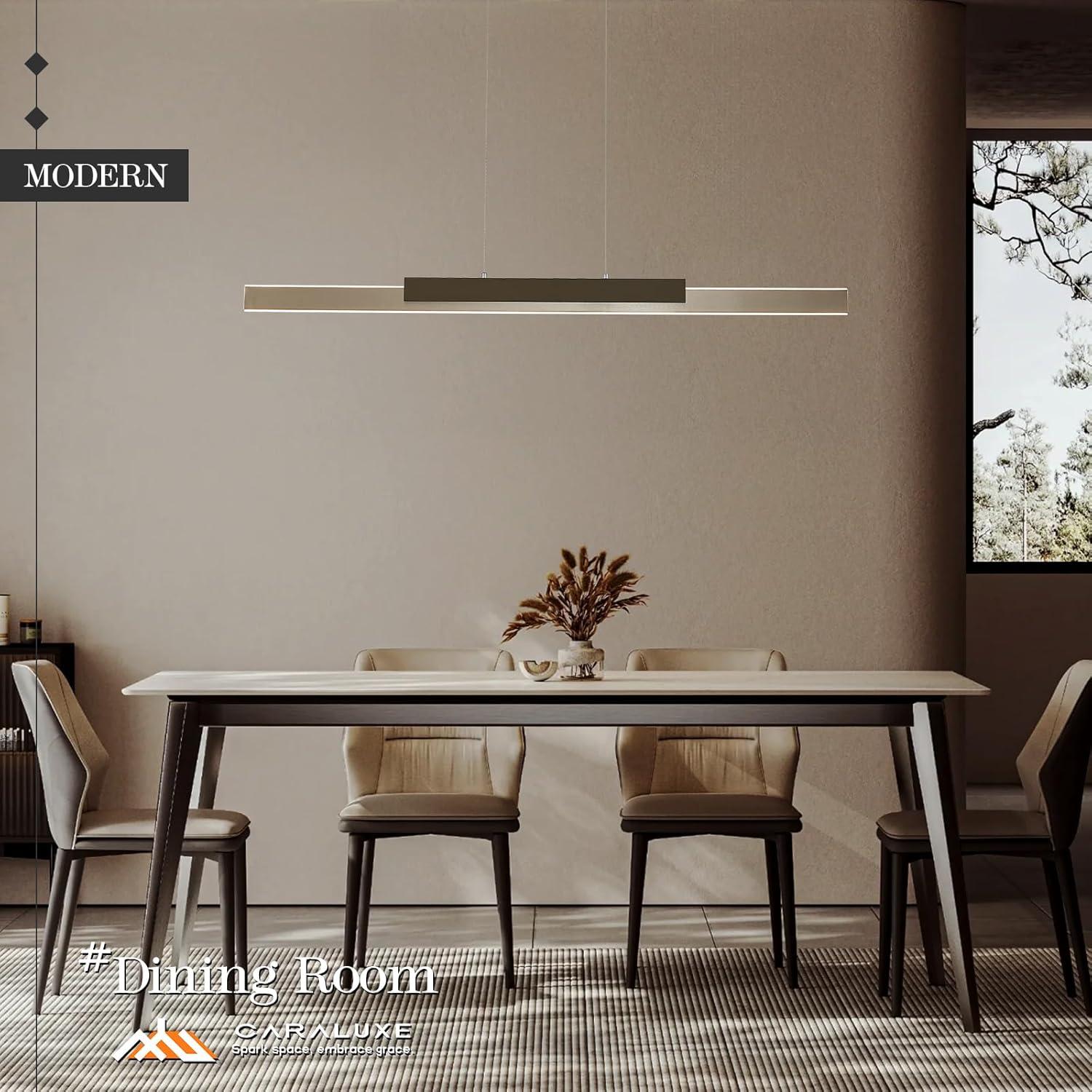 Lámpara Colgante LED Regulable Caraluxe 132 cm Níquel Madera Gris