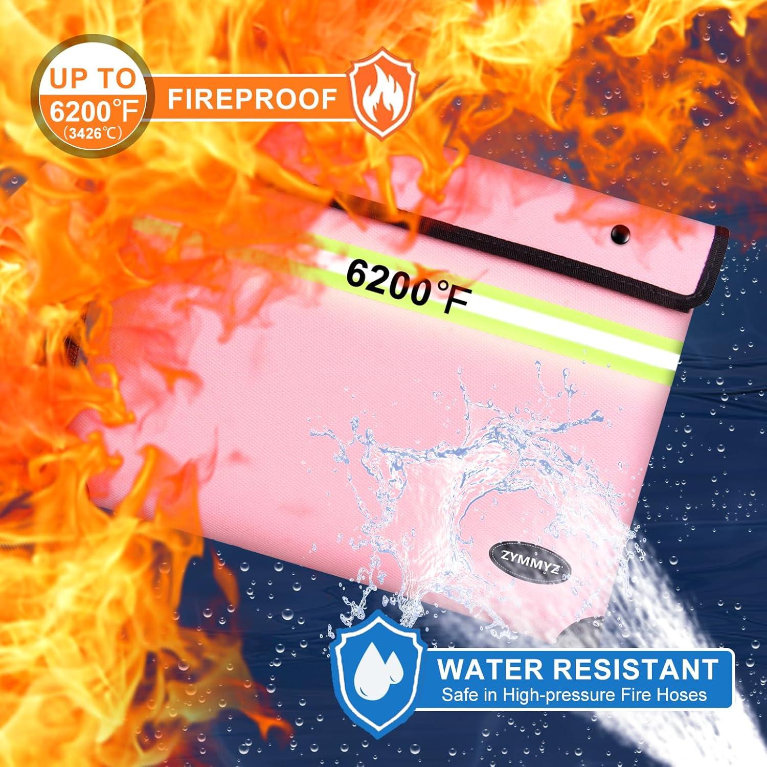 Bolsa de Documentos ZYMMYZ a Prueba de Fuego y Agua 27.94x19.56cm
