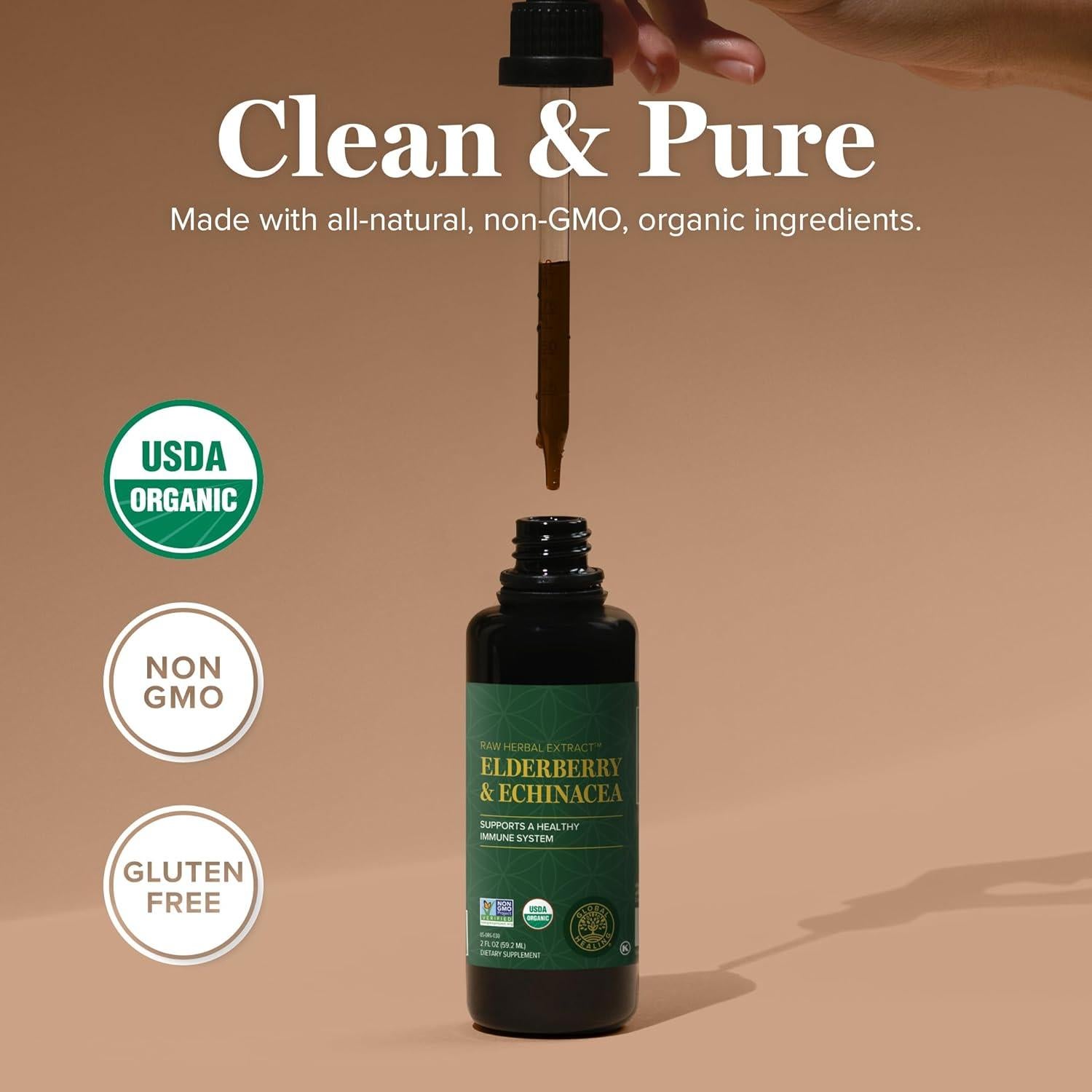 Suplemento Líquido Orgánico Saúco y Equinácea 59 ml - Centro de Sanación Global