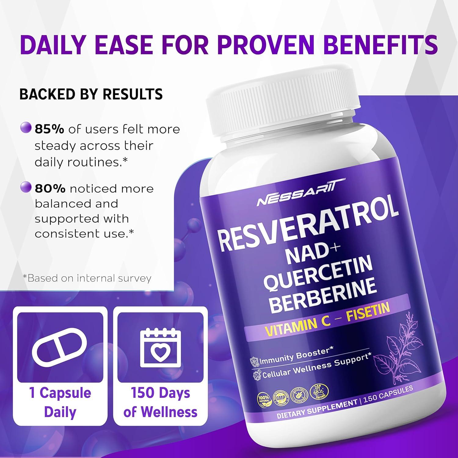 Suplemento de Resveratrol 6320mg Nessarit 150 Cápsulas