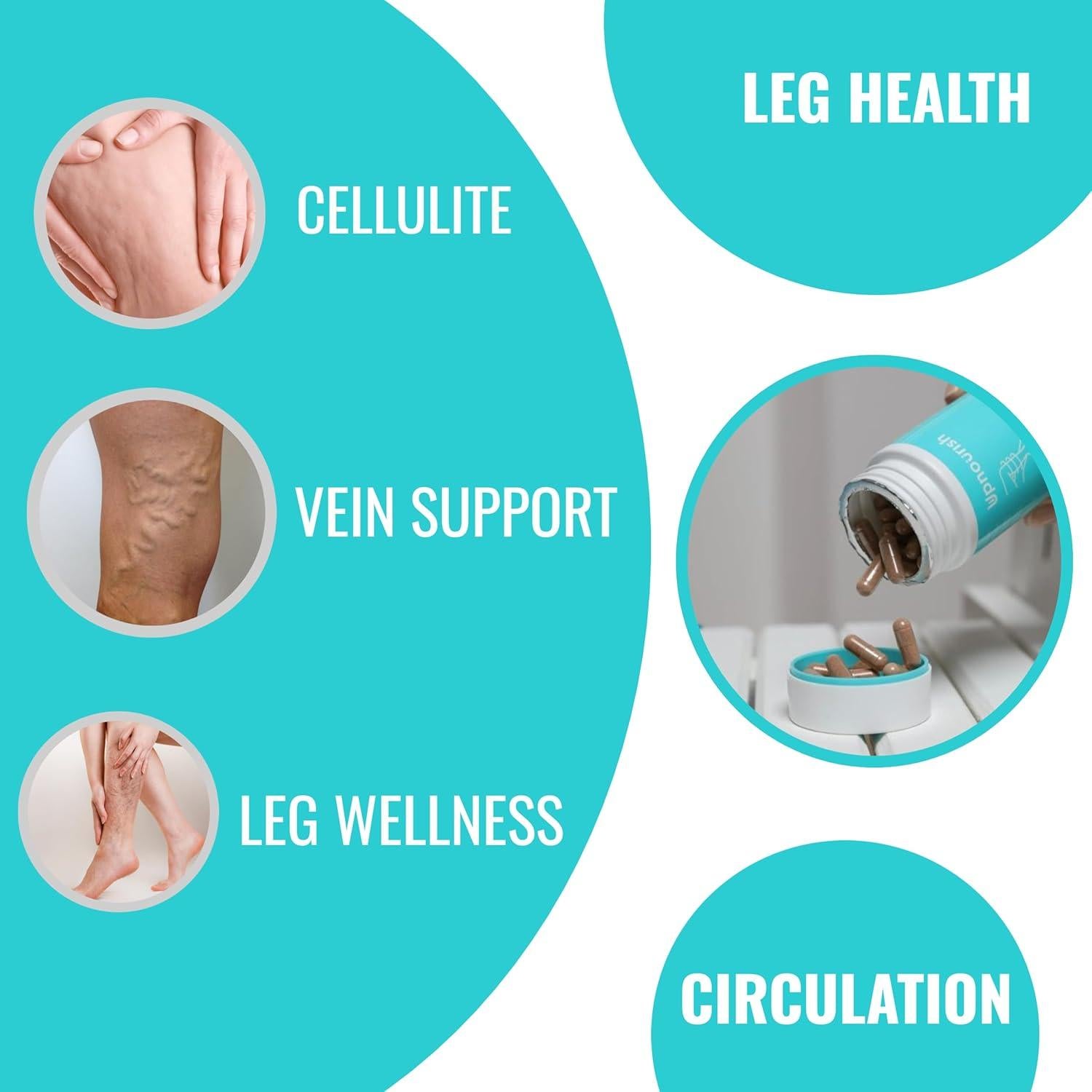 Suplemento Anticelulitis UpNourish 90 Cápsulas con Colágeno