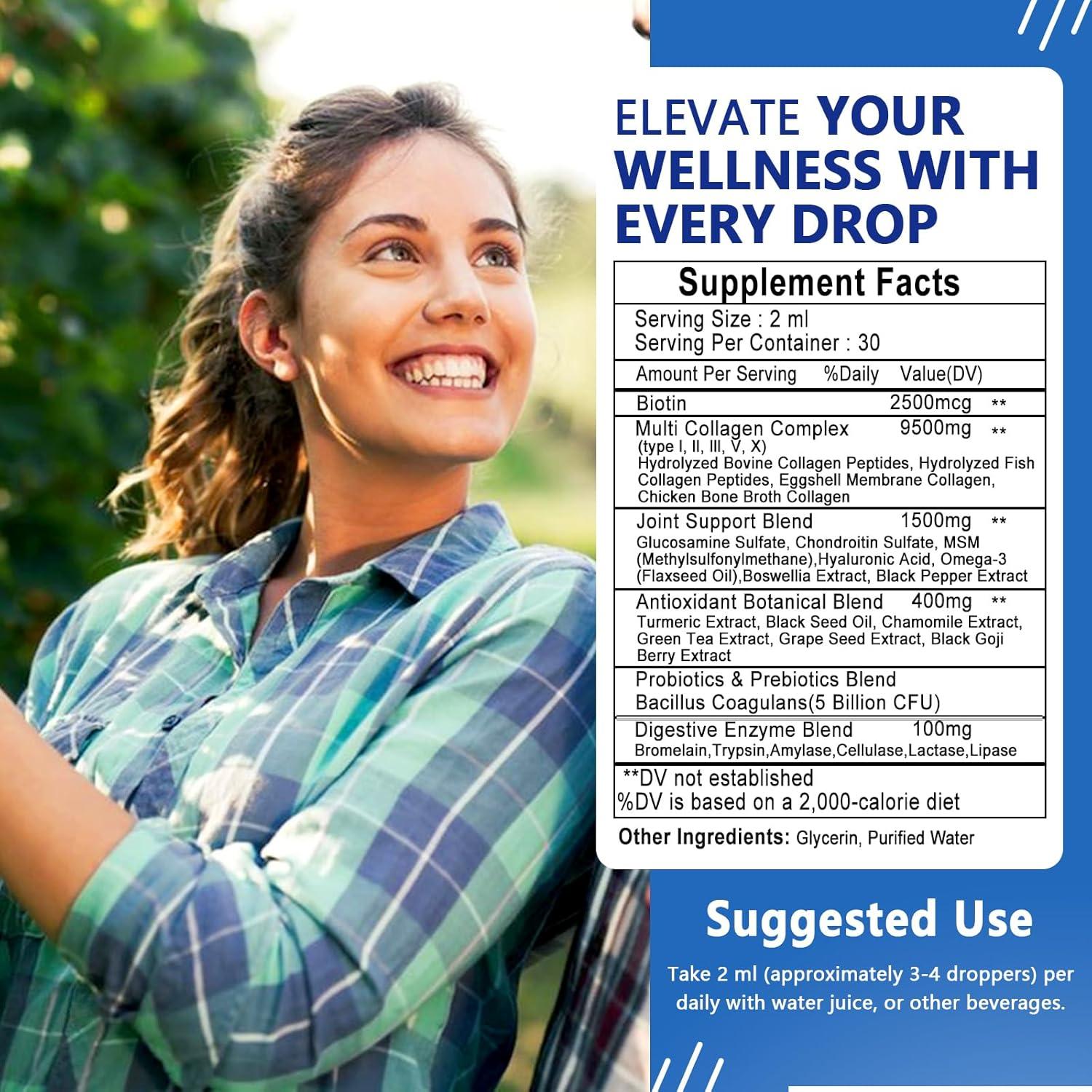 Gotas Líquidas de Colágeno JINGYAT 140g - Piel, Cabello, Articulaciones