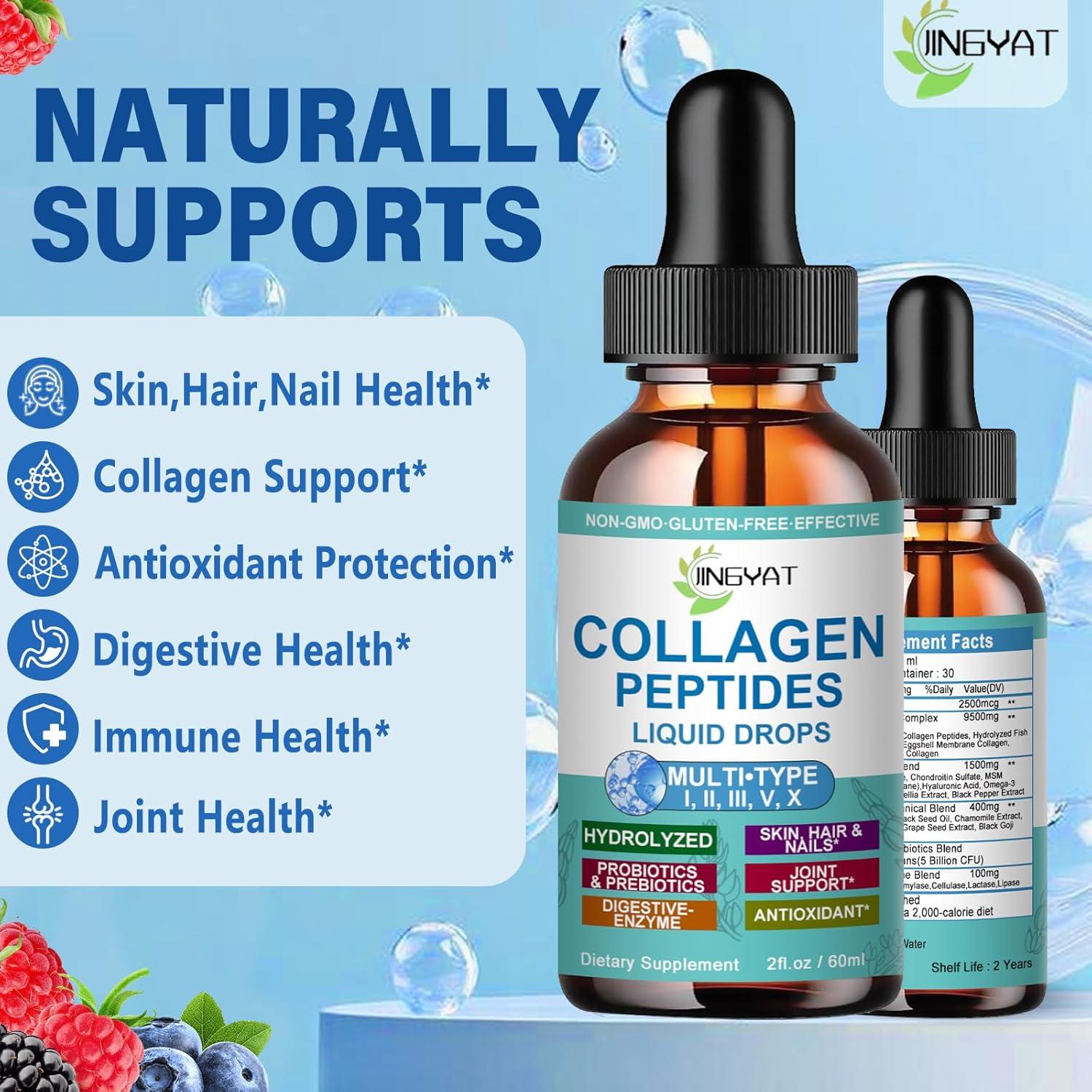 Gotas Líquidas de Colágeno JINGYAT 140g - Piel, Cabello, Articulaciones