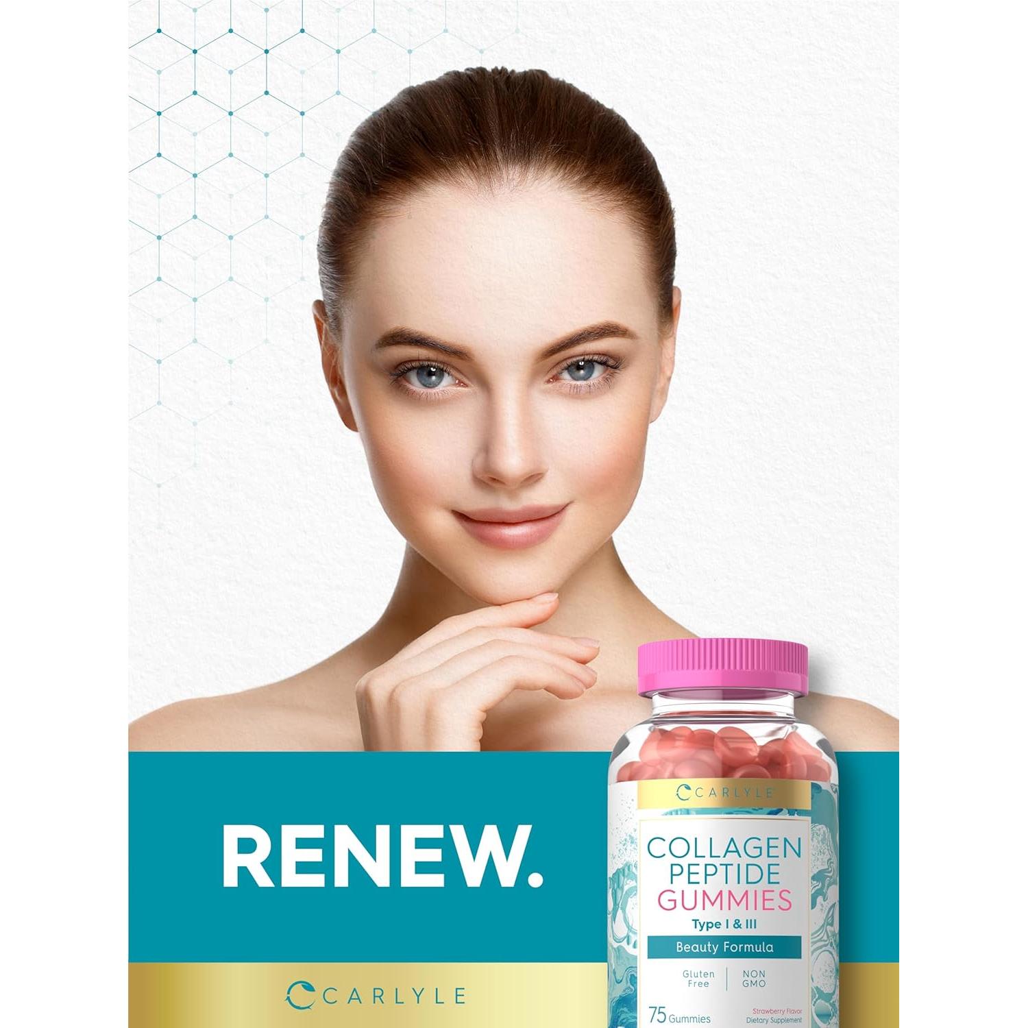 Gomitas de Colágeno Carlyle 240g | Sabor Fresa | Tipo 1 y 3