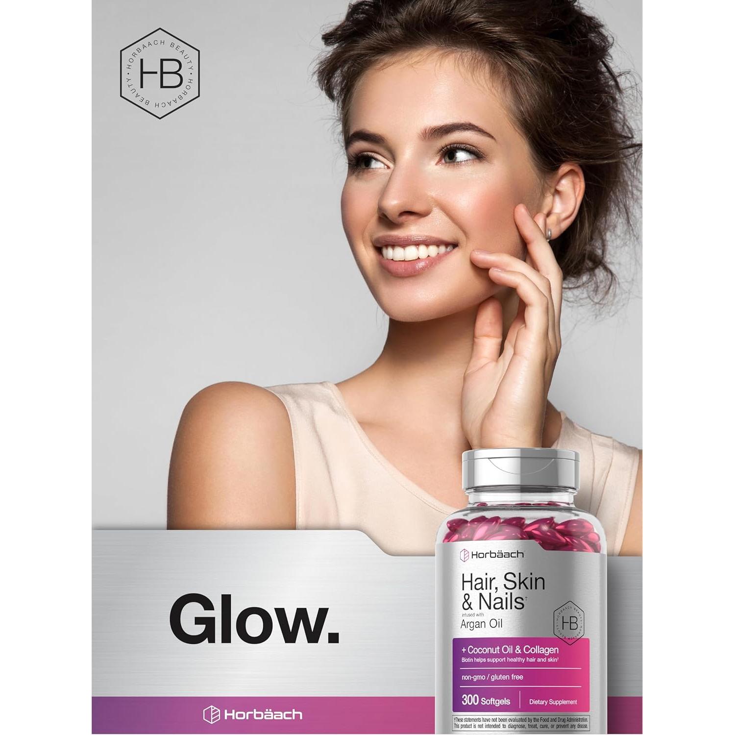 Vitaminas Horbaach para Cabello, Piel y Uñas 300 Geles Blandos