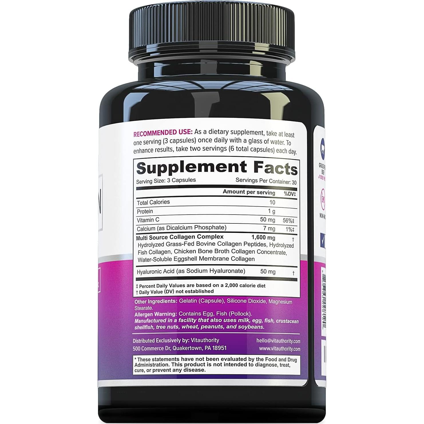 Cápsulas de Colágeno Hidrolizado Vitauthority 90 Unidades