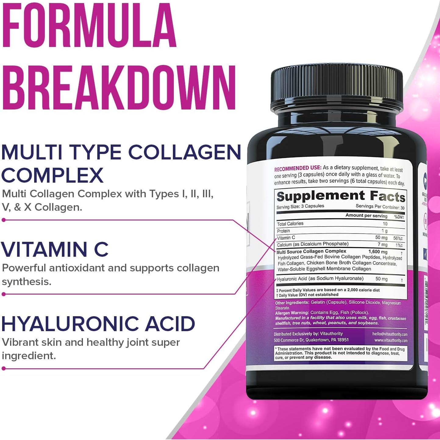 Cápsulas de Colágeno Hidrolizado Vitauthority 90 Unidades