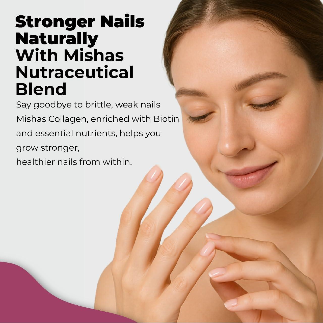 Píldoras de Multi Colágeno Mishas 60 Cápsulas Veganas - Biotina, Queratina y Ácido Hialurónico