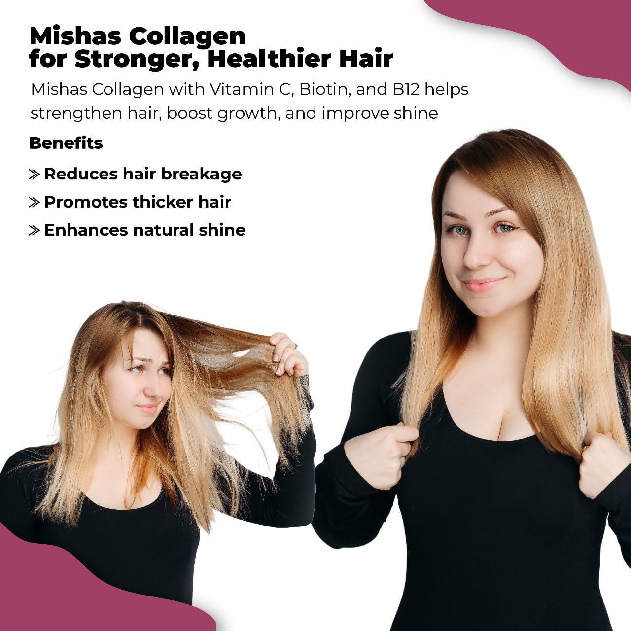 Píldoras de Multi Colágeno Mishas 60 Cápsulas Veganas - Biotina, Queratina y Ácido Hialurónico