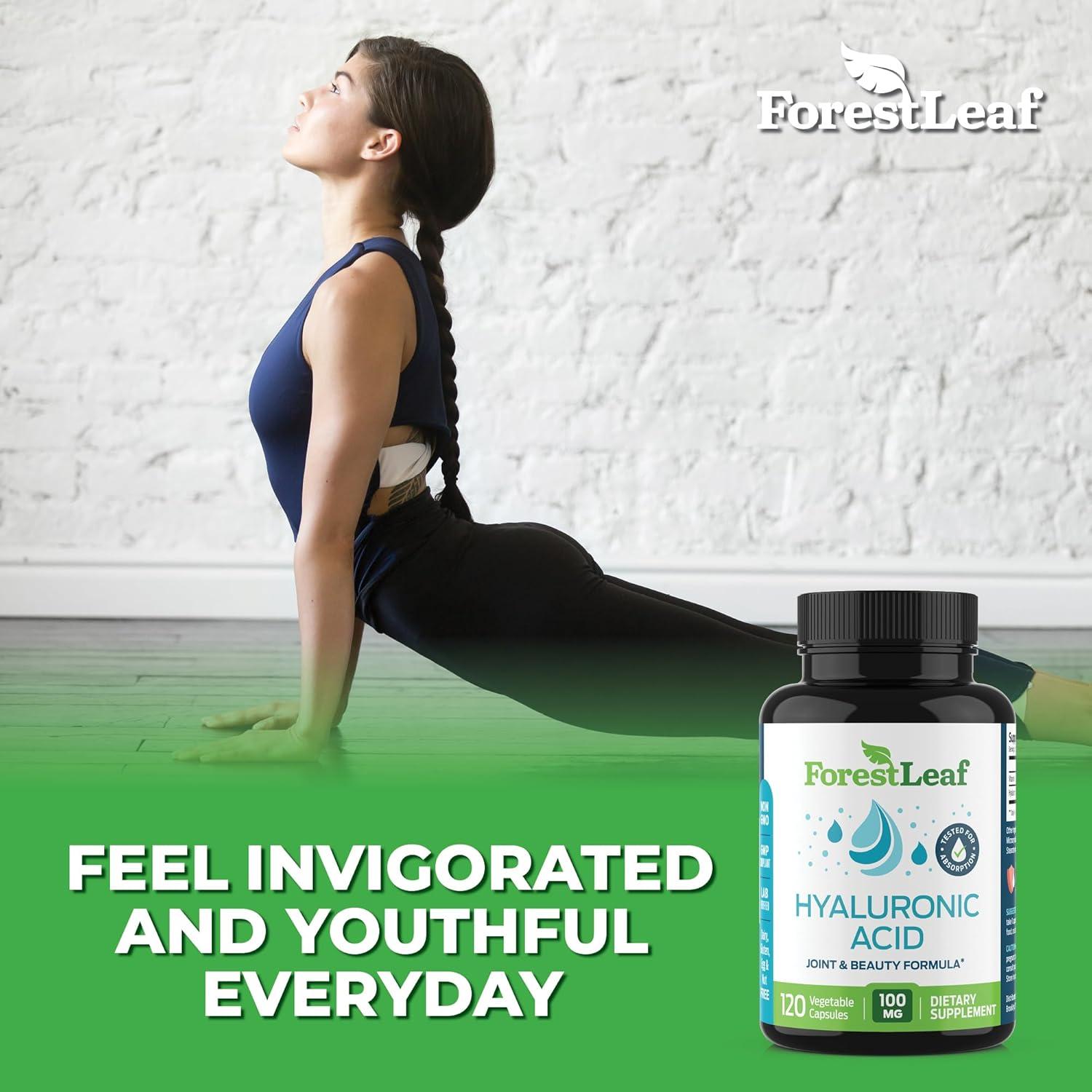 Suplemento de Ácido Hialurónico ForestLeaf 100mg 120 Caps