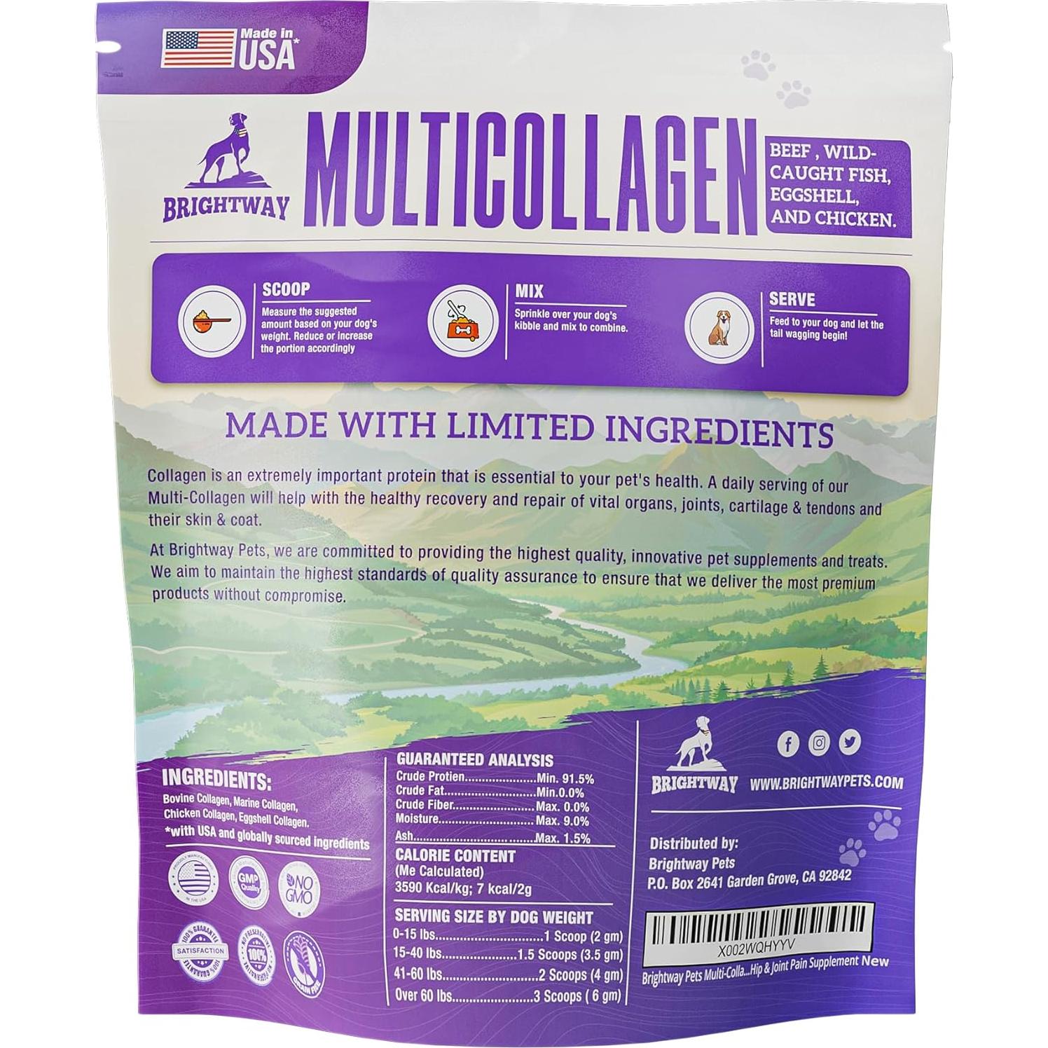 Suplemento de Colágeno Líquido para Perros Brightway 226g