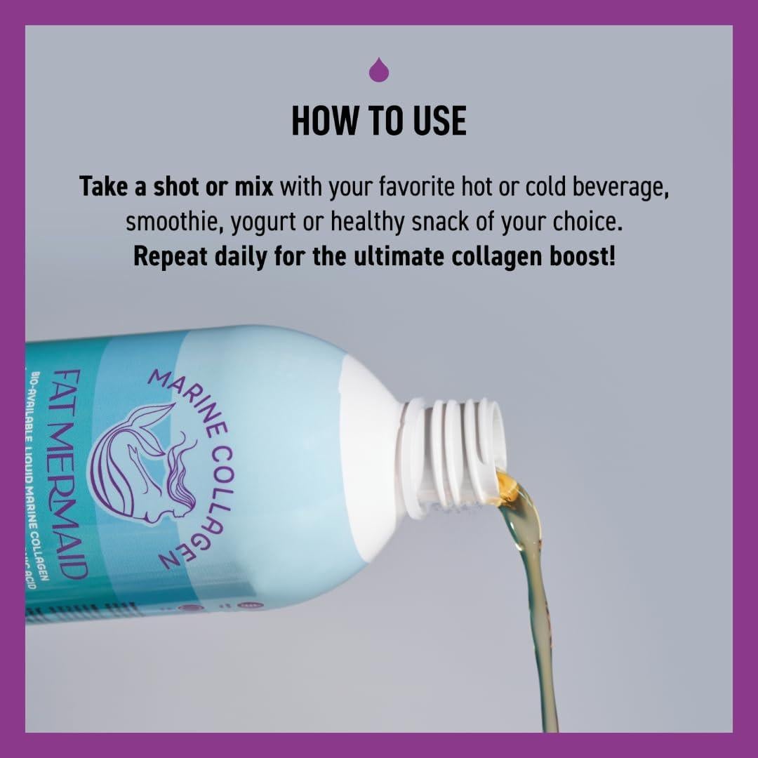 Colágeno Marino Líquido Fat Mermaid 500ml - Vitamina C y Ácido Hialurónico