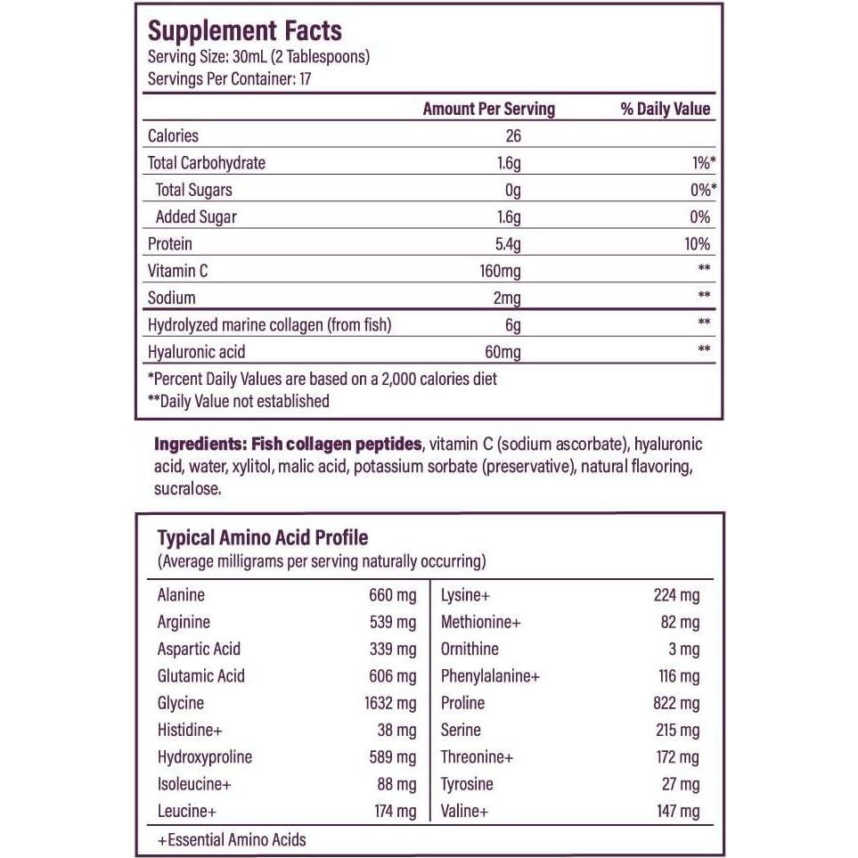 Colágeno Marino Líquido Fat Mermaid 500ml - Vitamina C y Ácido Hialurónico