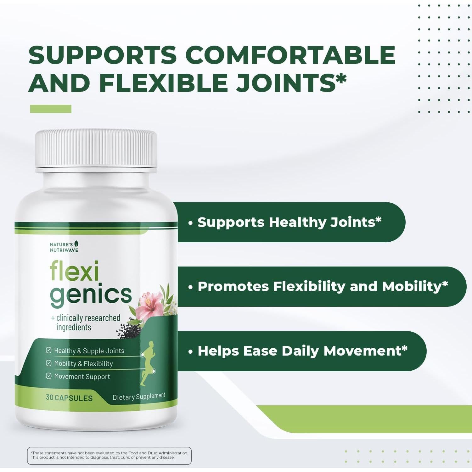 Flexigenics Suplemento Natural 30 Cápsulas - Té Verde, K2, No OGM