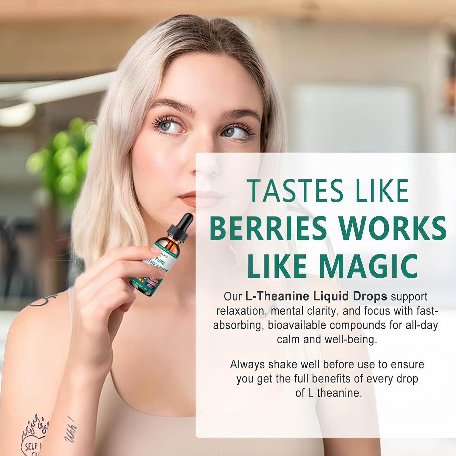 Gotas Líquidas de L-Teanina JINGYAT 400mg - Suplemento Natural