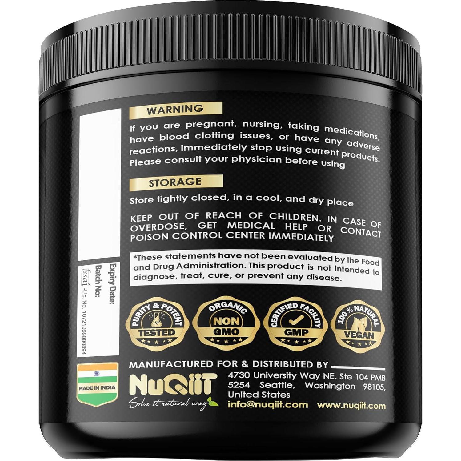 Suplemento de Berberina NUQIIT con Cúrcuma y Té Verde - 90 Cápsulas