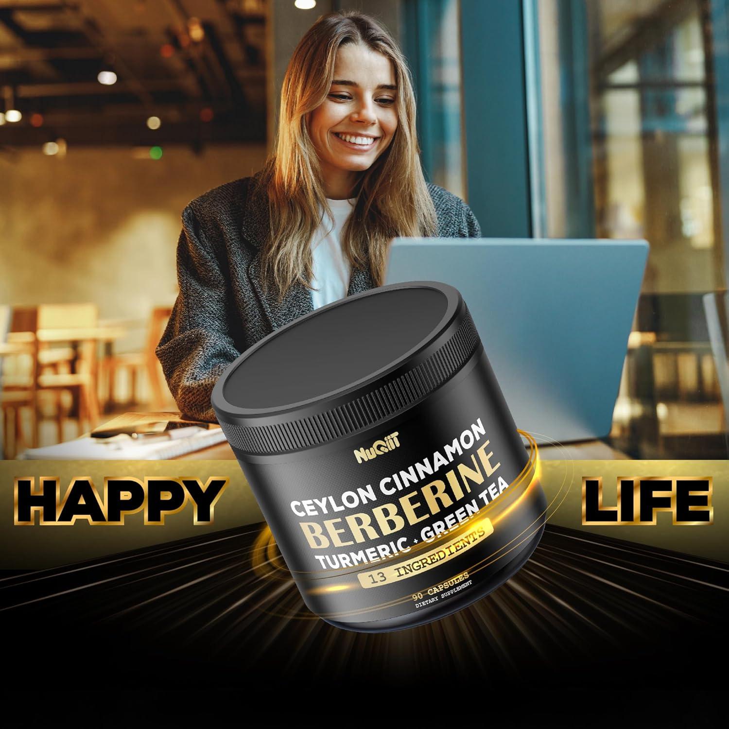 Suplemento de Berberina NUQIIT con Cúrcuma y Té Verde - 90 Cápsulas