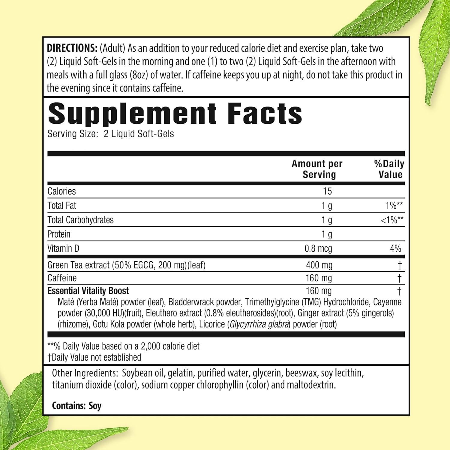 Quemador de Grasa Té Verde Applied Nutrition - 90 Gelatinas