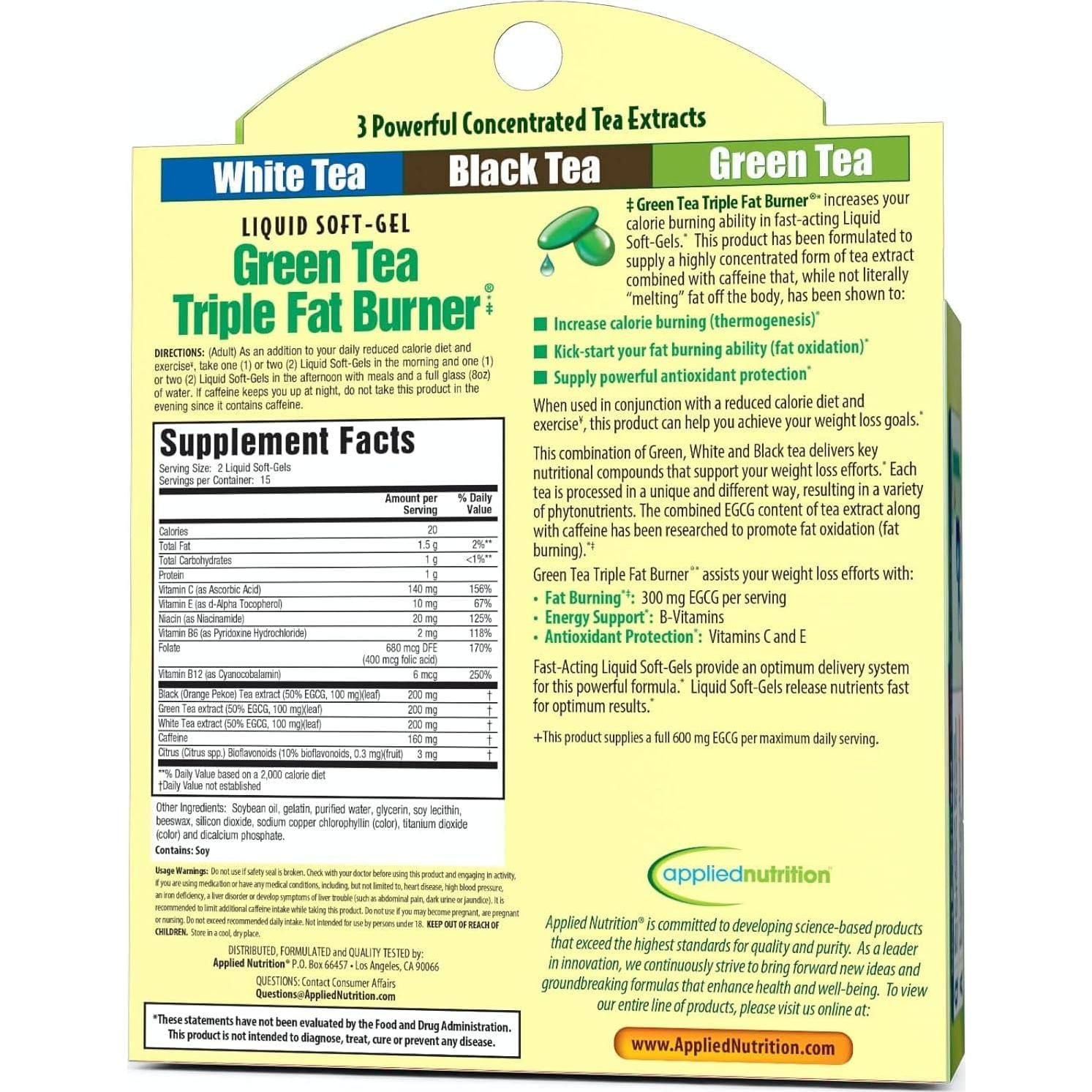 Quemador de Grasa Té Verde Applied Nutrition - 90 Gelatinas