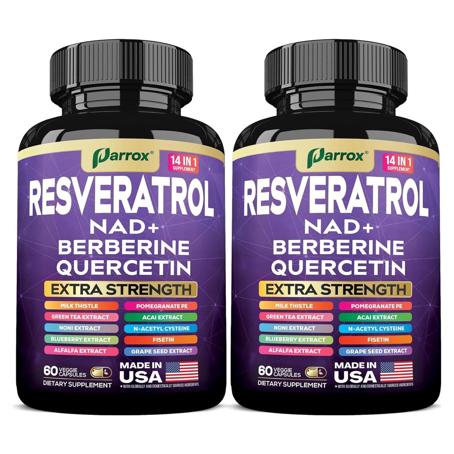 Suplemento Parrox 14-en-1 Resveratrol y Antioxidantes 120 Cápsulas