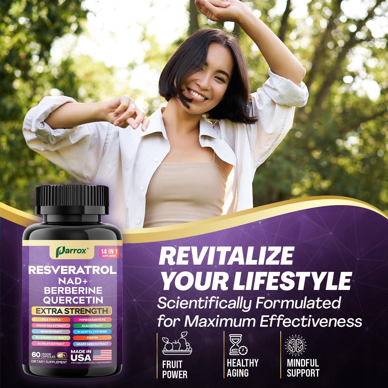 Suplemento Parrox 14-en-1 Resveratrol y Antioxidantes 120 Cápsulas