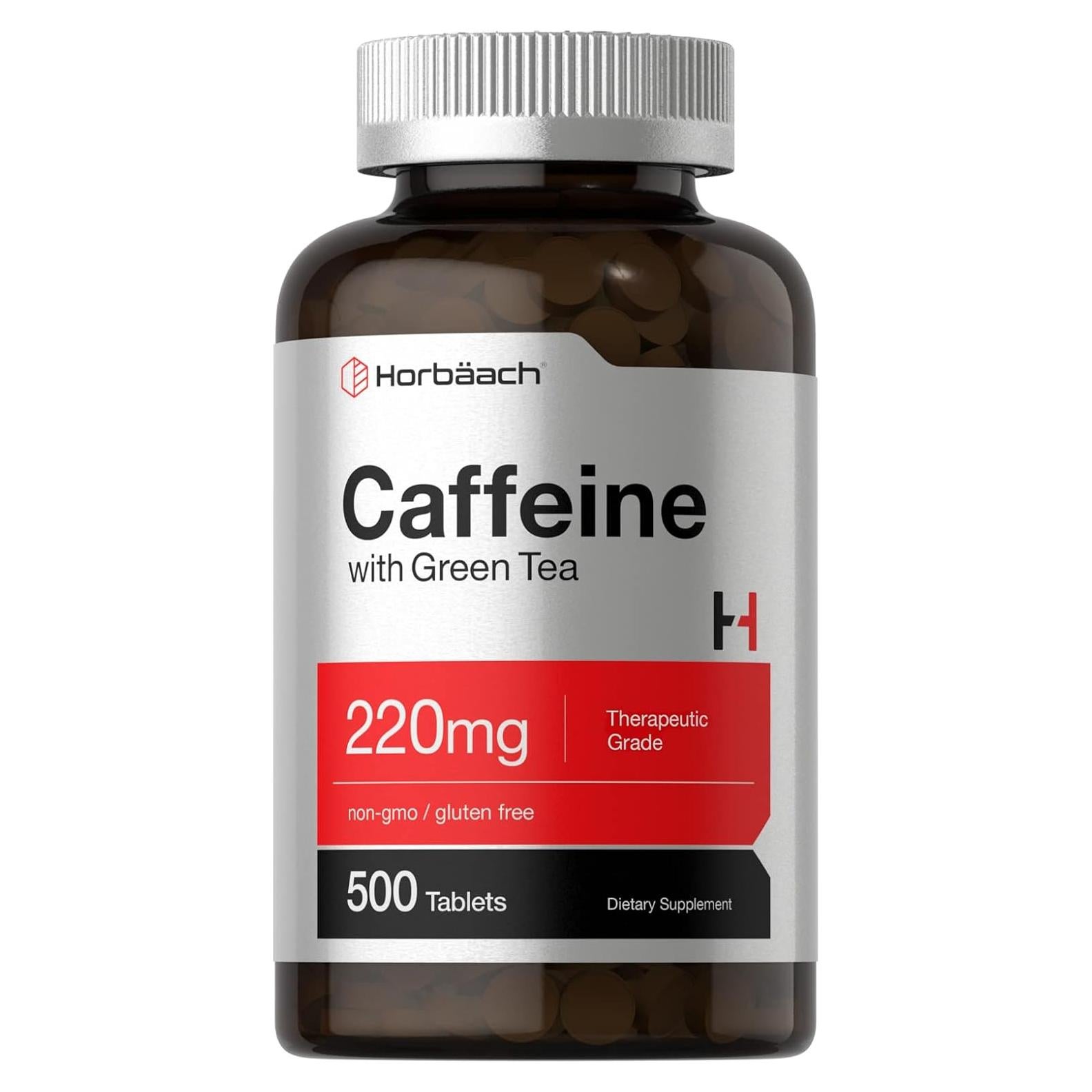Píldoras de Cafeína Horbaach 220mg con Té Verde - 500 Tabletas