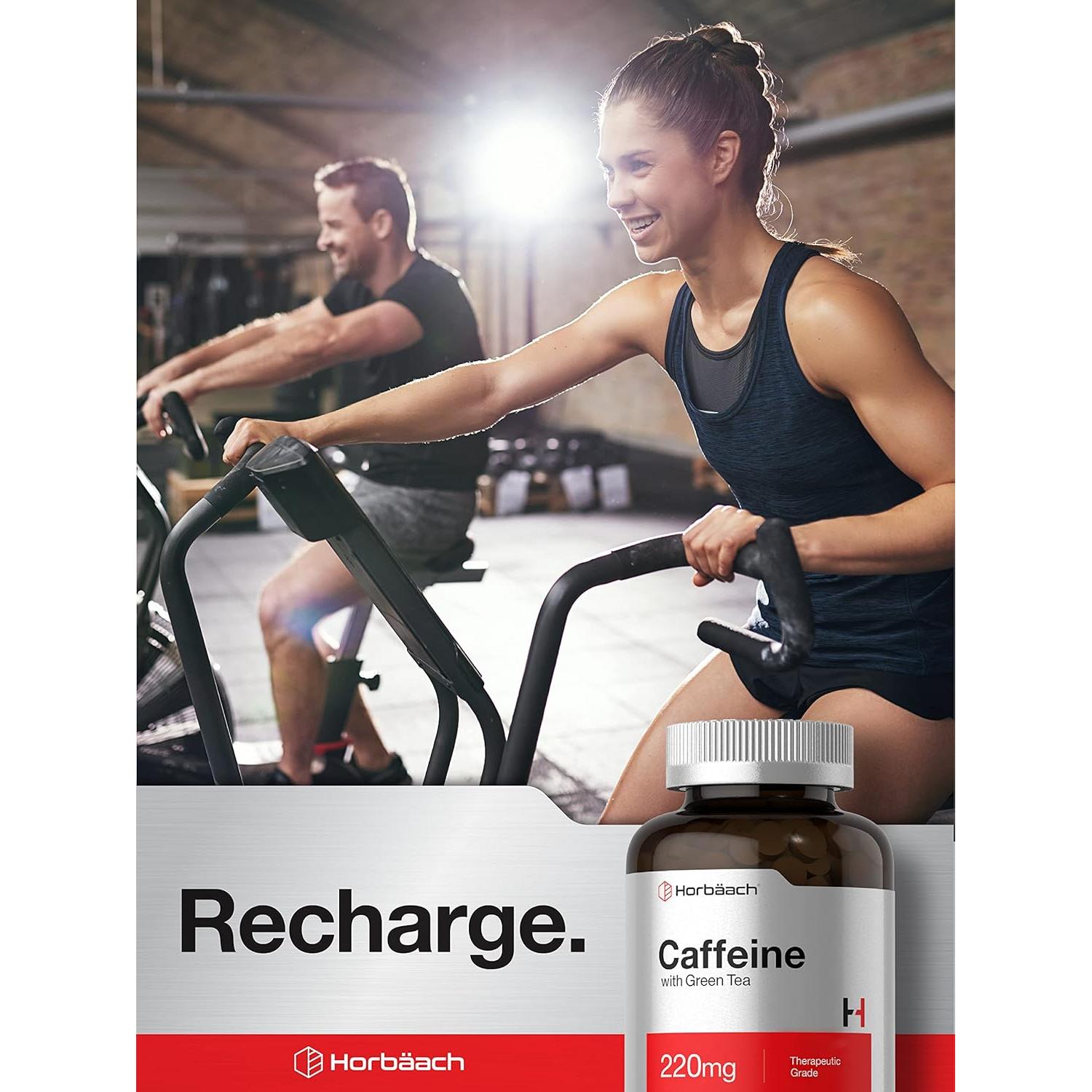 Píldoras de Cafeína Horbaach 220mg con Té Verde - 500 Tabletas