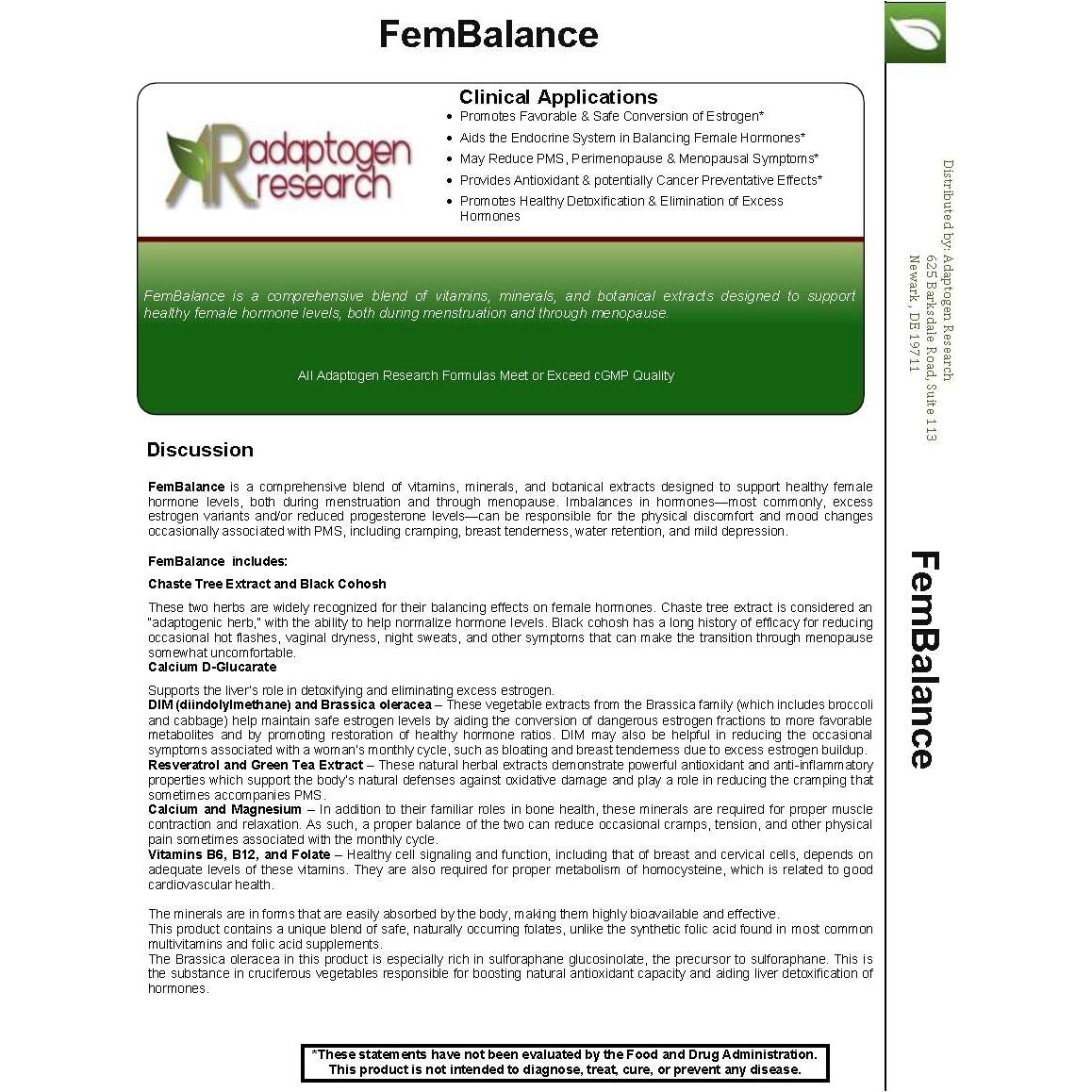 FemBalance | Suplemento Hormonal Femenino 120 Cápsulas