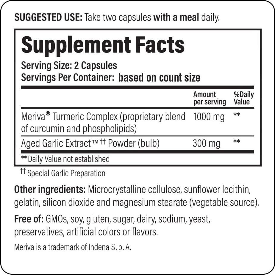 Extracto de Ajo Envejecido Kyolic 111 con Curcumina - 100 Cápsulas