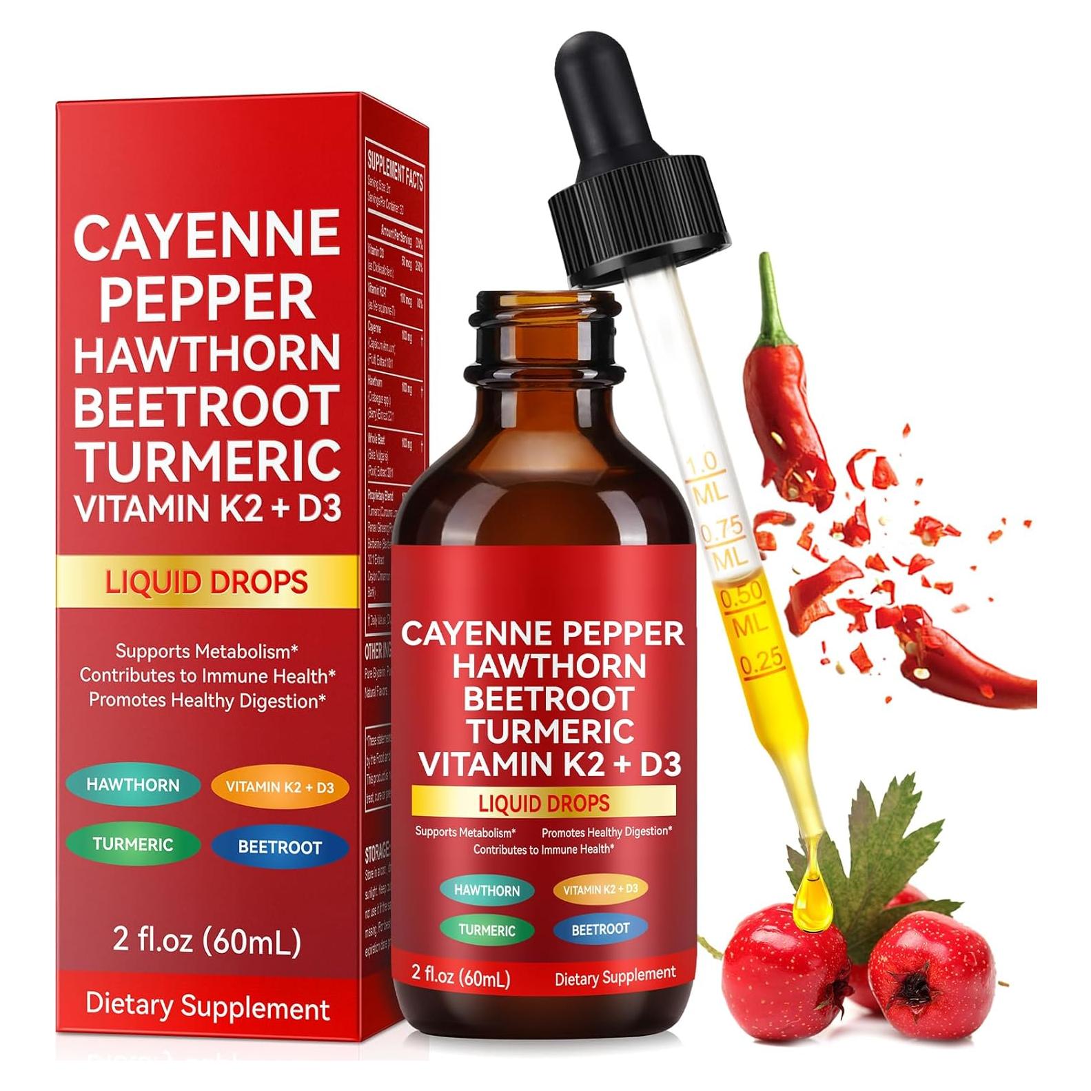 Gotas Líquidas de Pimienta de Cayena Ruduwu 60ml Suplemento Natural