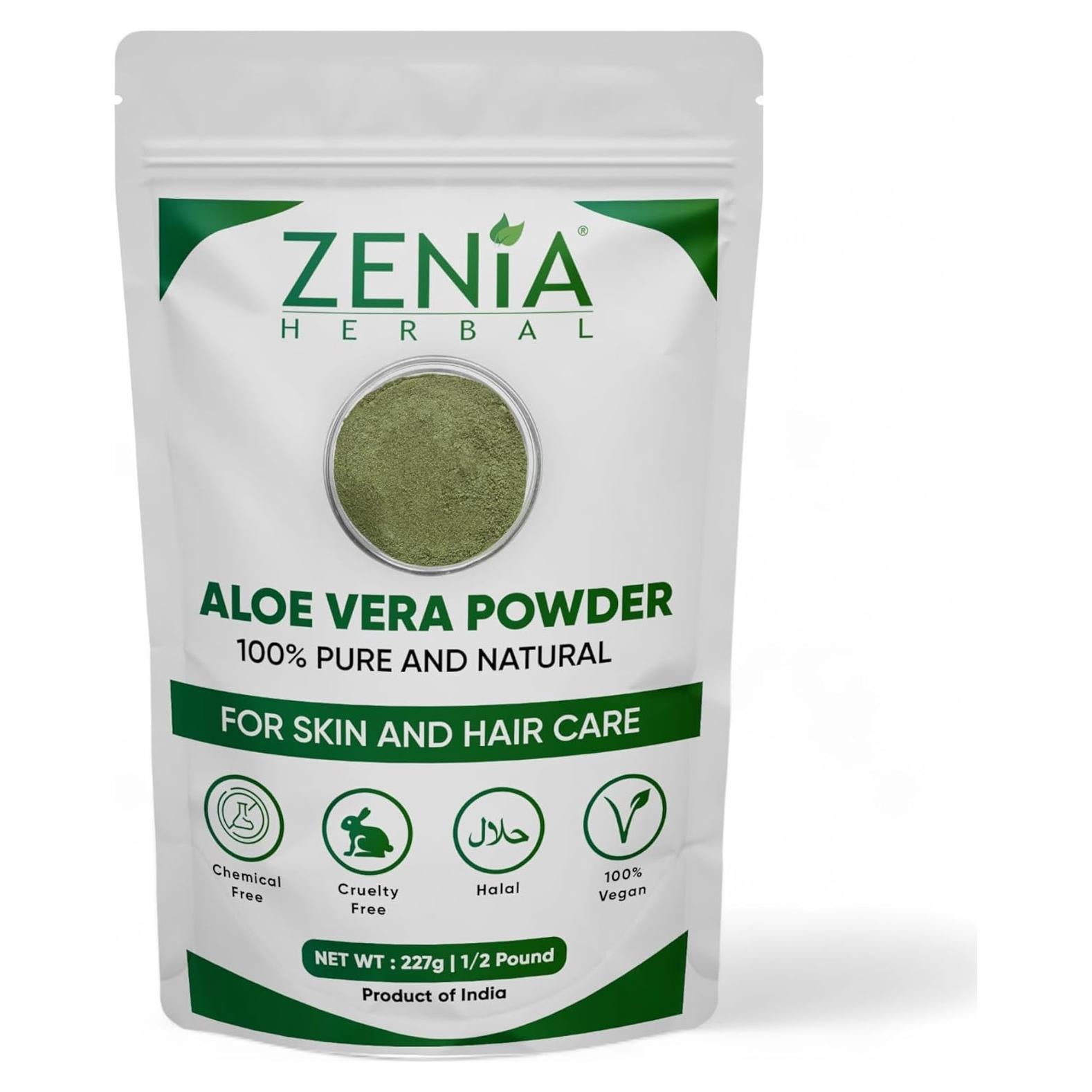 Polvo de Aloe Vera Zenia 100% Puro 227g - Hidratante Natural