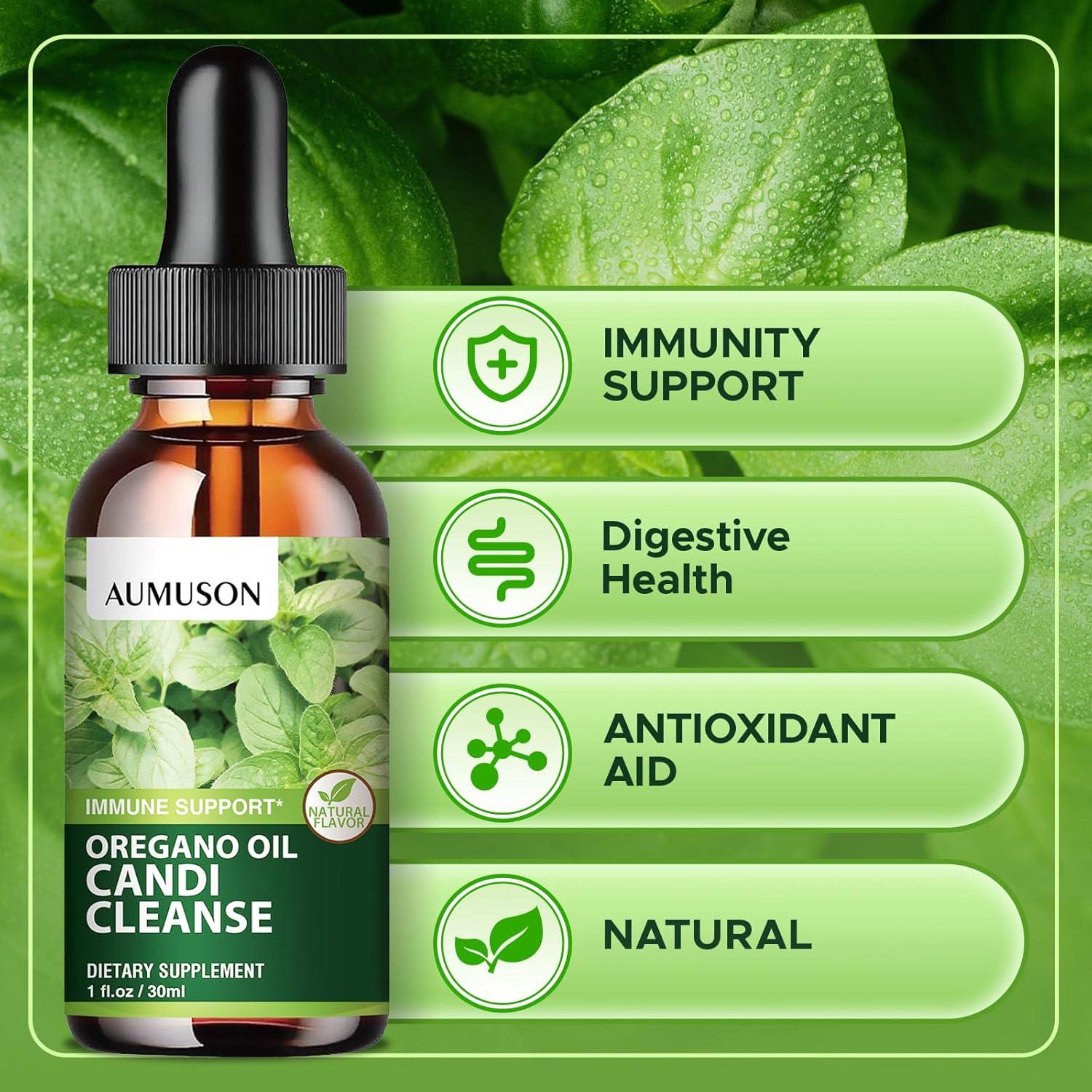 Candi Cleanse Detox AUMUSON - Gotas de Aceite de Orégano 82g