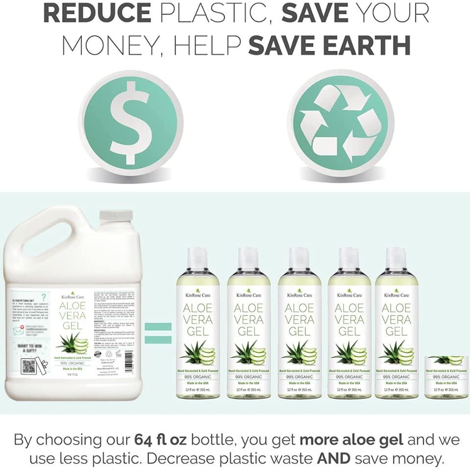 Gel de Aloe Vera Orgánico KinRose 1.89 L - Piel y Cabello