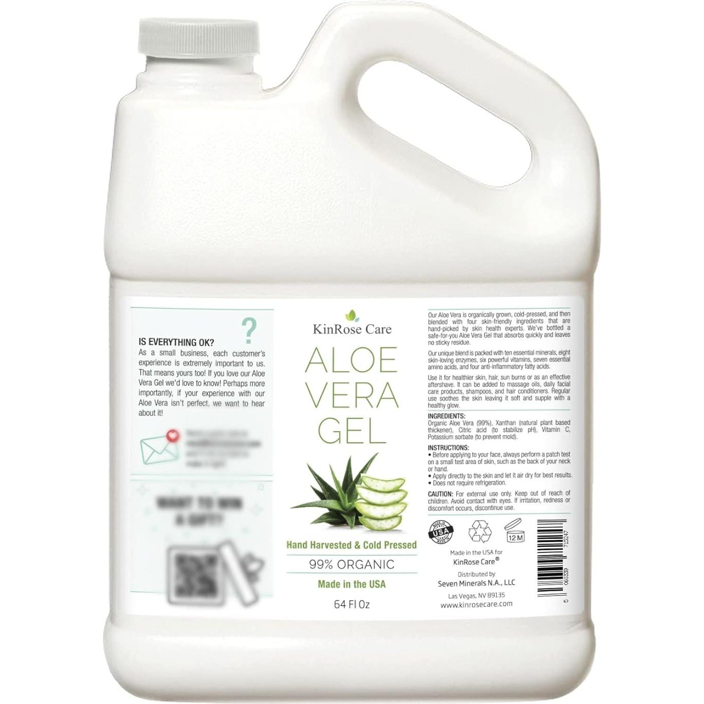 Gel de Aloe Vera Orgánico KinRose 1.89 L - Piel y Cabello