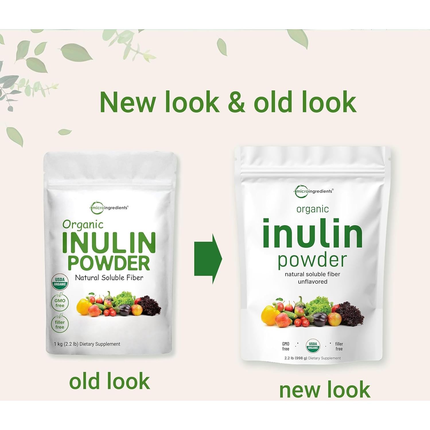 Polvo de Fibra Inulina Orgánica Micro Ingredients 1 kg