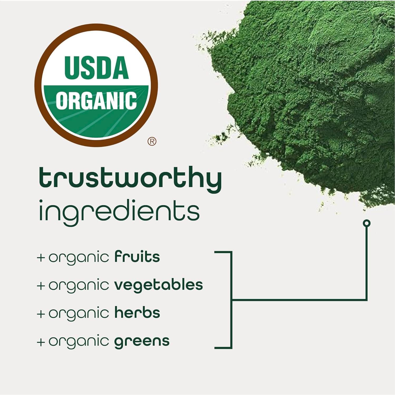 Zena Nutrition Super Verdes Orgánicos 40 Paquetes 70+ Superalimentos