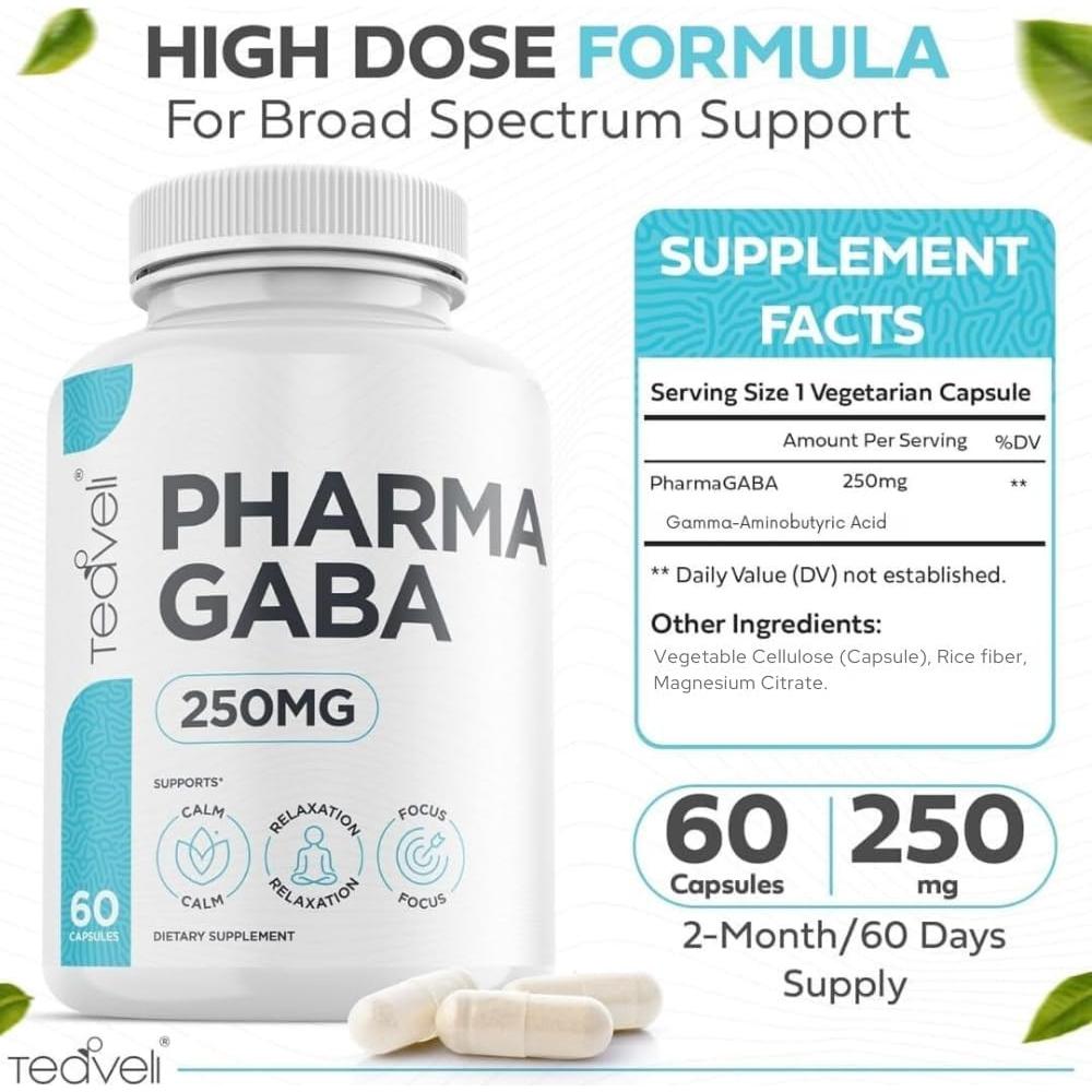 Suplemento de GABA PharmaGABA 250 mg - Teaveli - Natural
