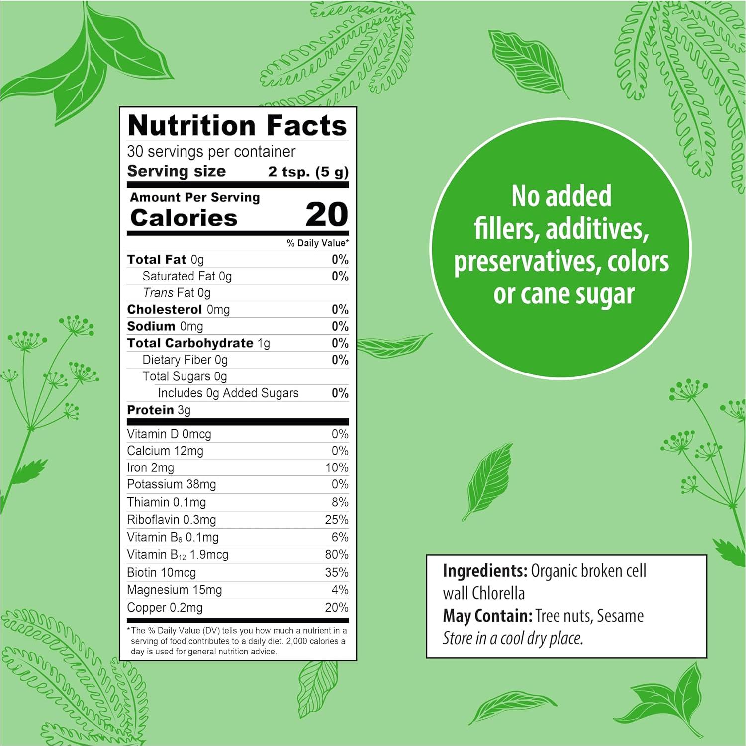 Polvo de Chlorella Orgánica Tradiciones Orgánicas 150g