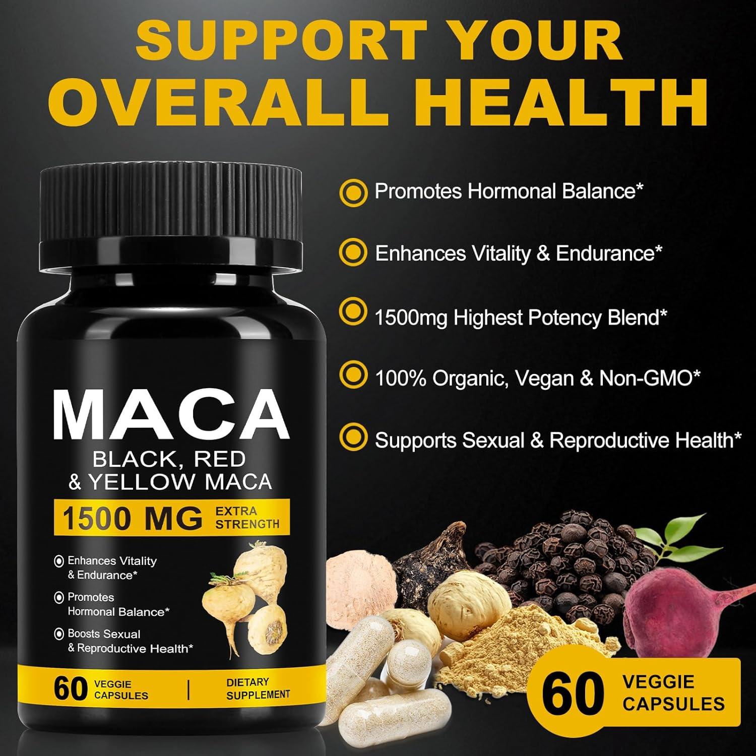 Cápsulas de Maca Orgánica 1500 mg - 60 Veganas - DaiaSns