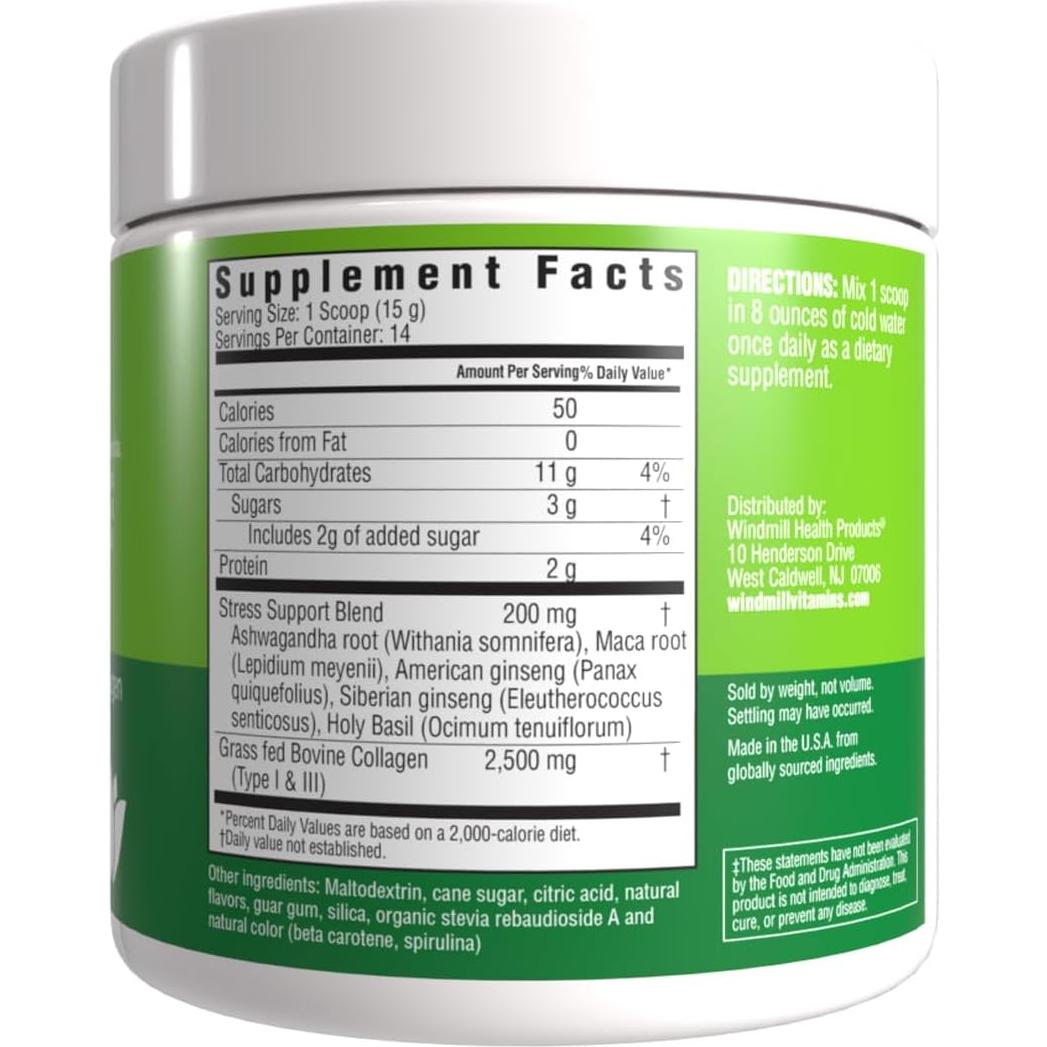 Apoyo al Colágeno Windmill con Ashwagandha 209g Sabor Limón-Lima