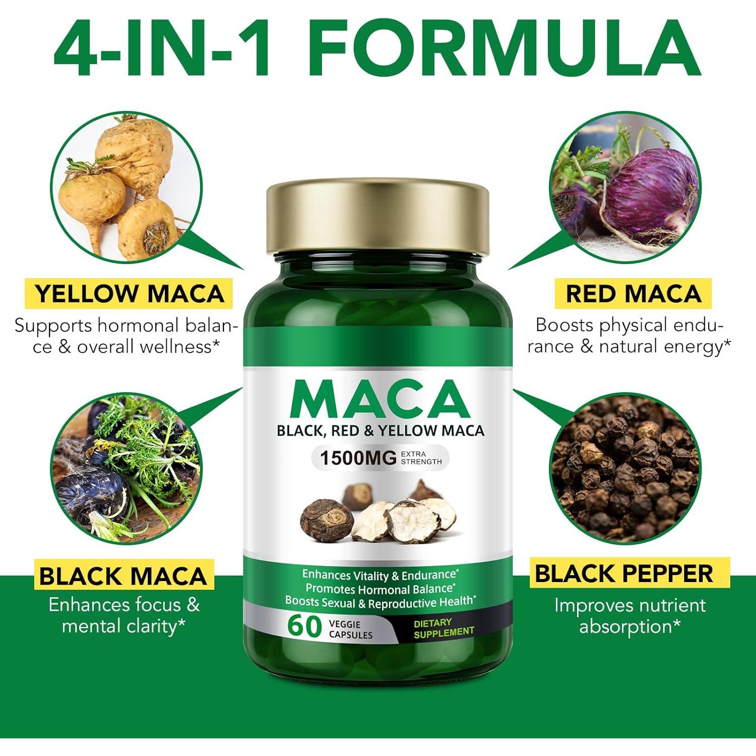 Cápsulas de Raíz de Maca Vceeoy 1500mg - 60 Unidades