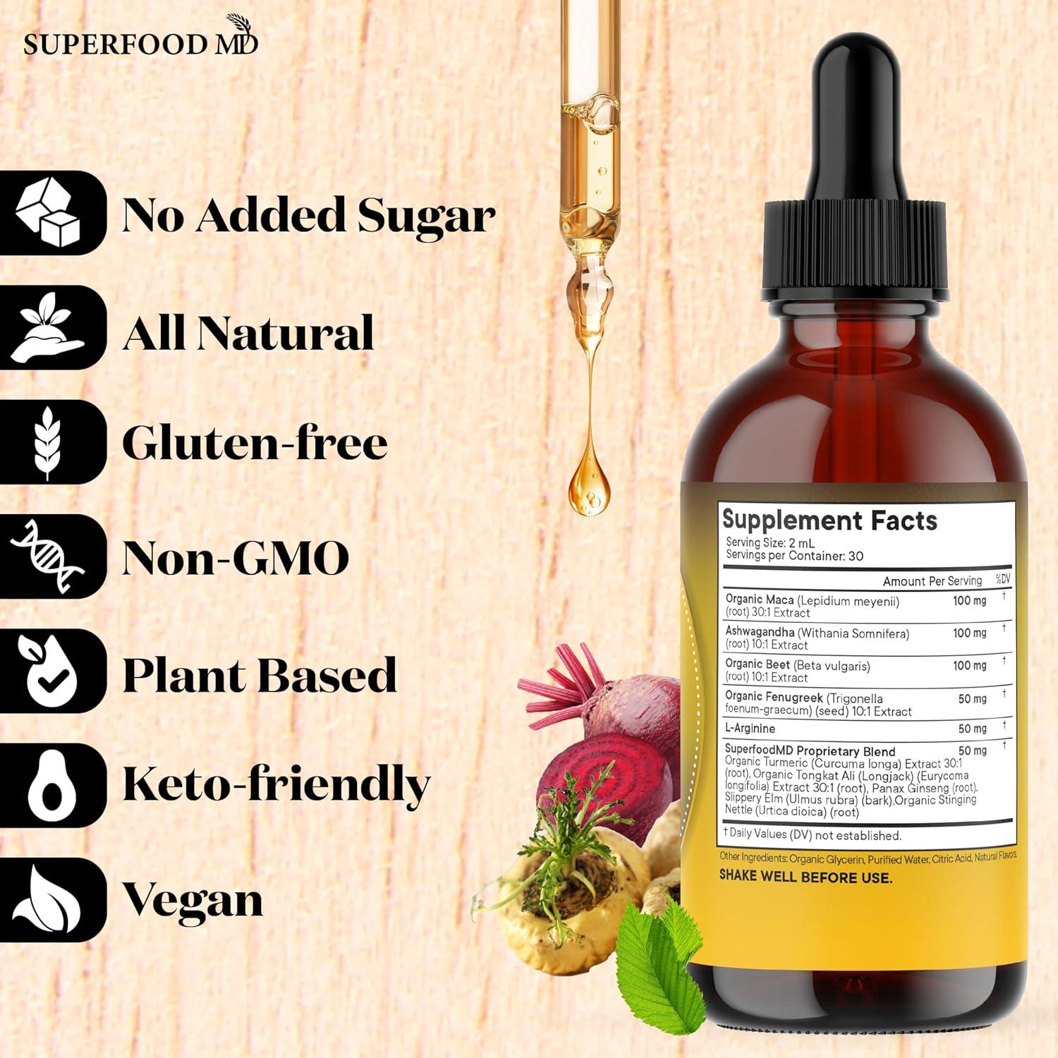 Gotas Líquidas de Raíz de Maca Superfood MD 118.3 ml