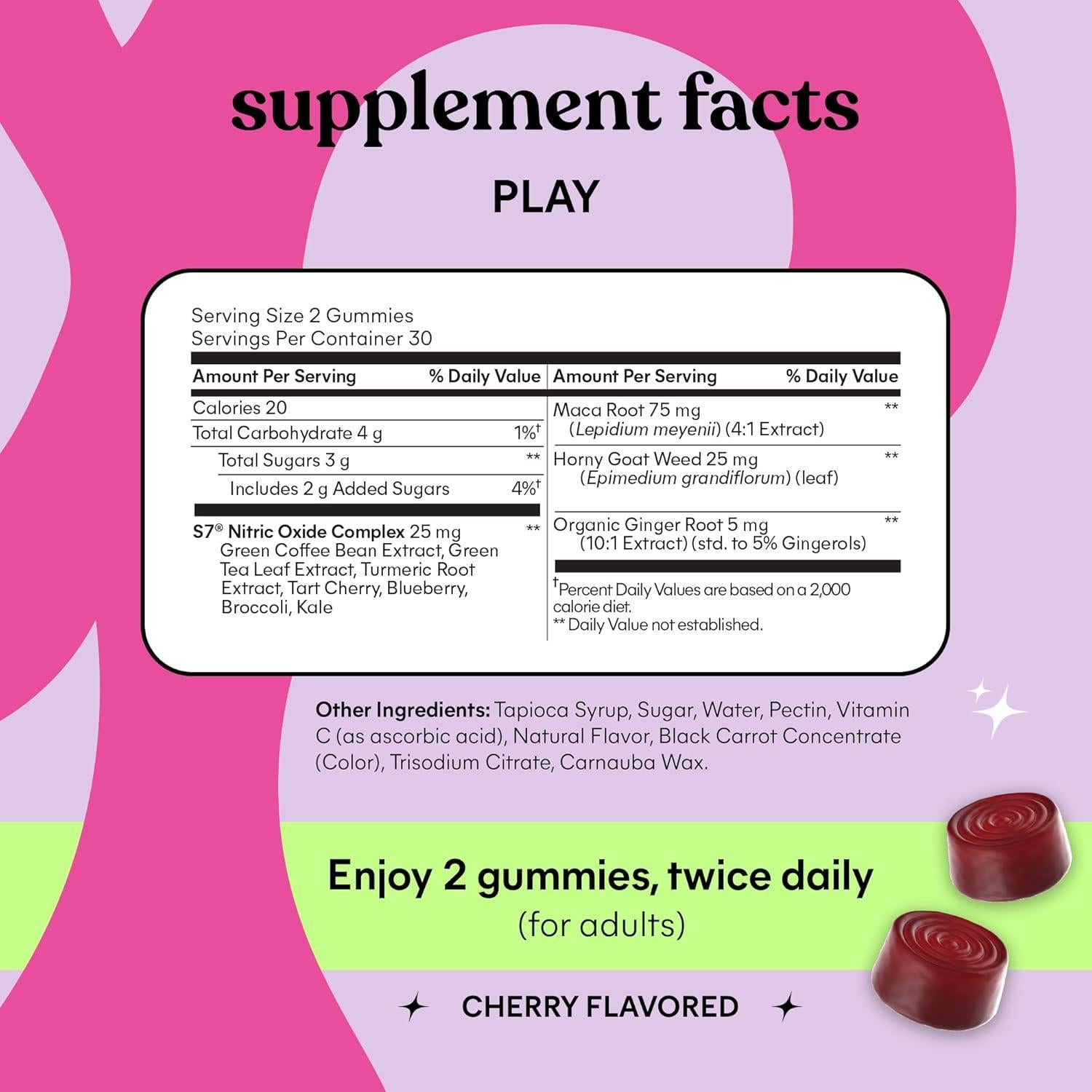 Gominolas Lemme Play para Intimidad - 60 Unidades Sabor Cereza