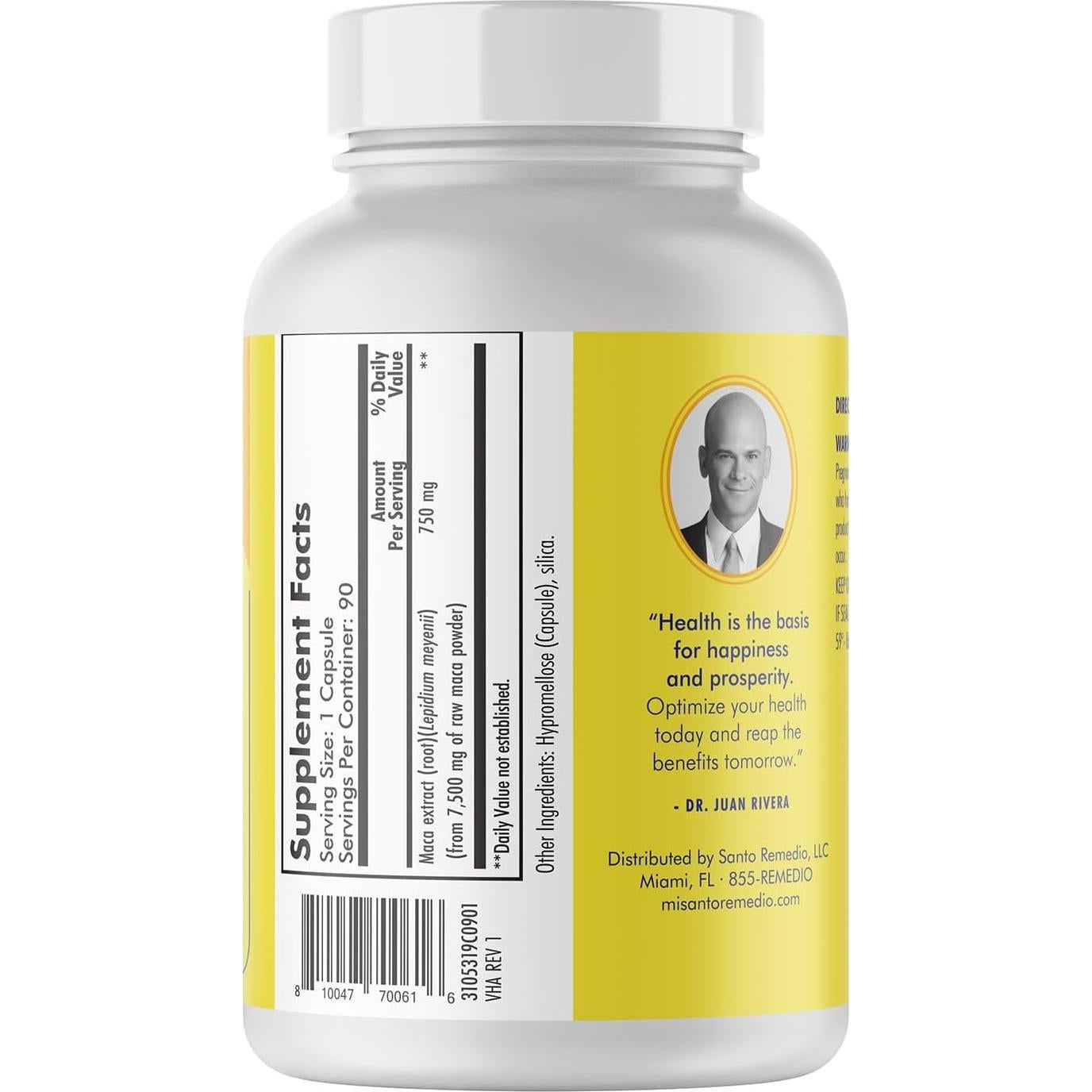 Suplemento Dietético Santo Remedio Maca 750 mg 90 Cápsulas