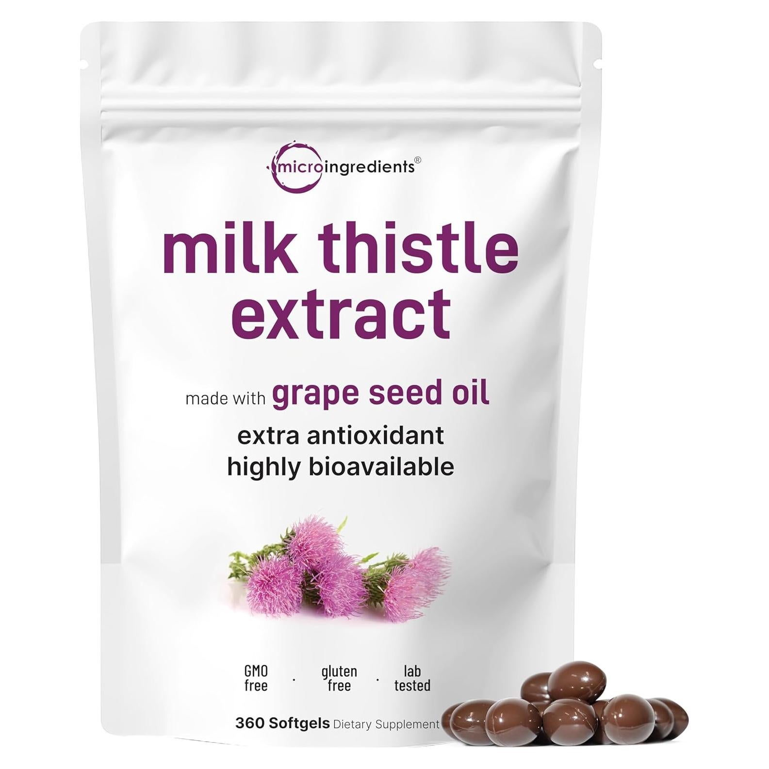 Suplemento de Cardo Mariano Micro Ingredients 6000mg 360 Softgels