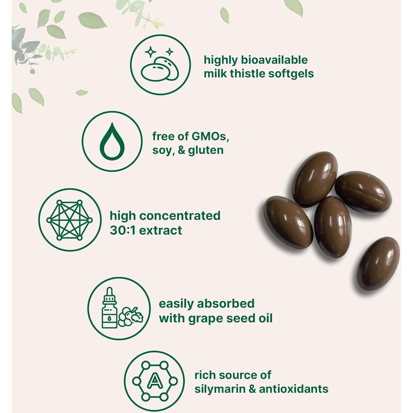 Suplemento de Cardo Mariano Micro Ingredients 6000mg 360 Softgels