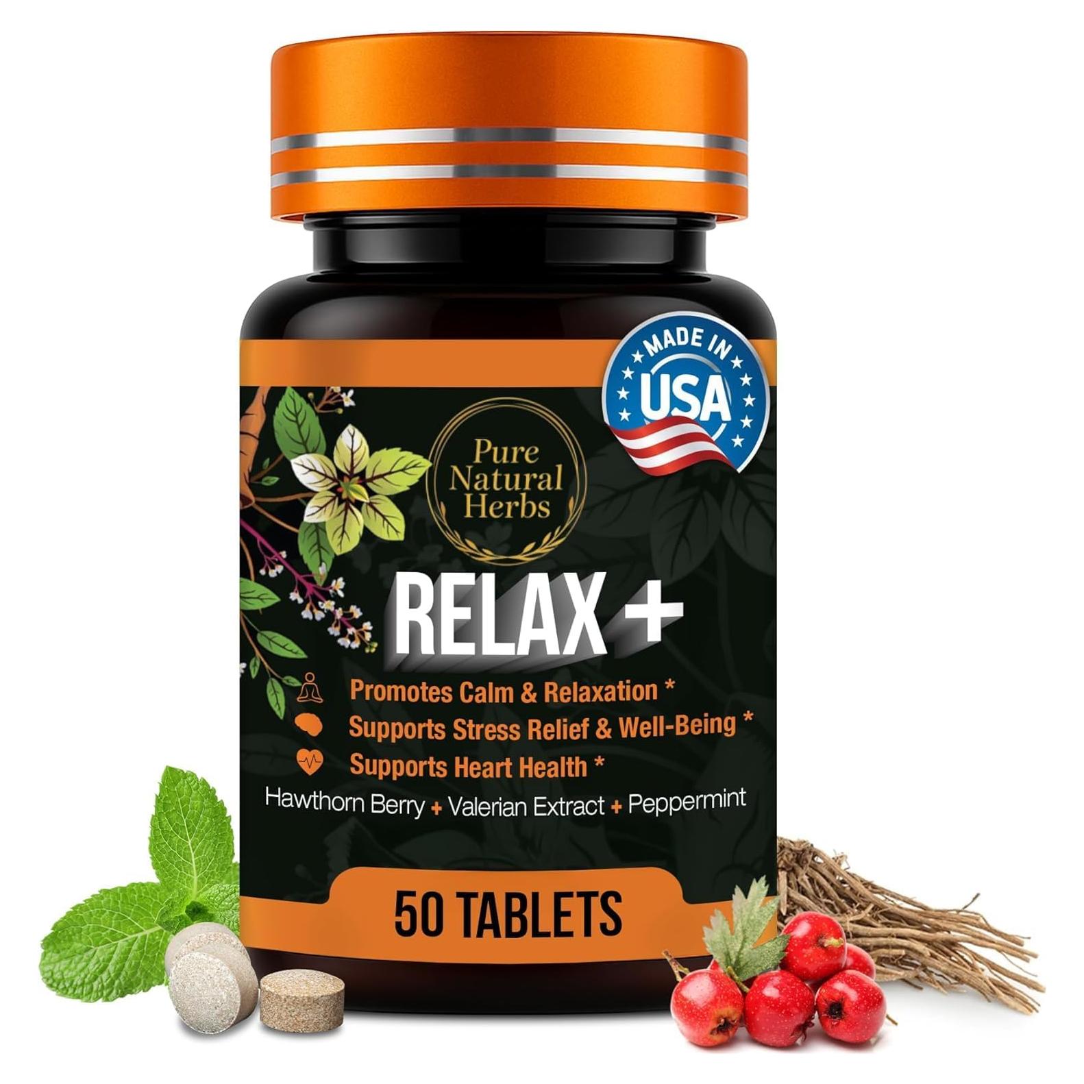 Tabletas Calmantes de Valeriana y Espino Pure Natural 50 Unidades