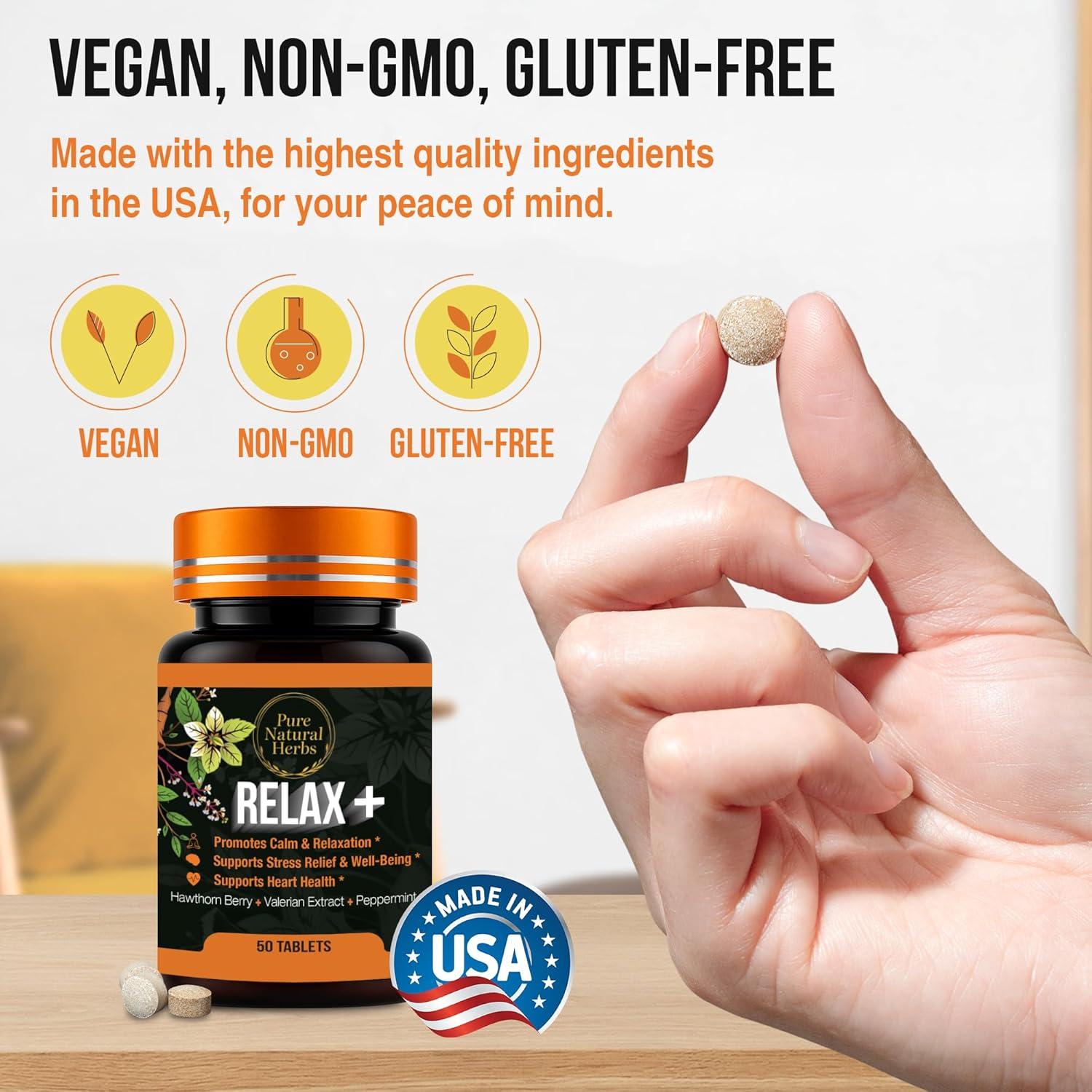 Tabletas Calmantes de Valeriana y Espino Pure Natural 50 Unidades