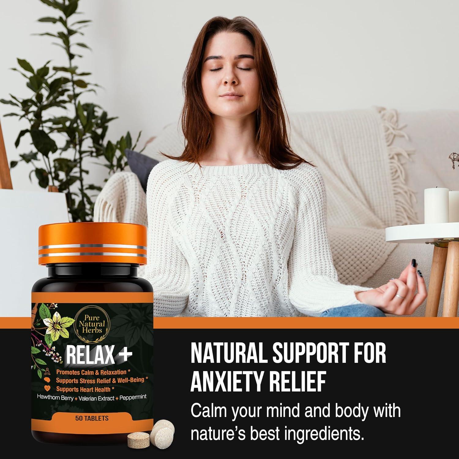 Tabletas Calmantes de Valeriana y Espino Pure Natural 50 Unidades